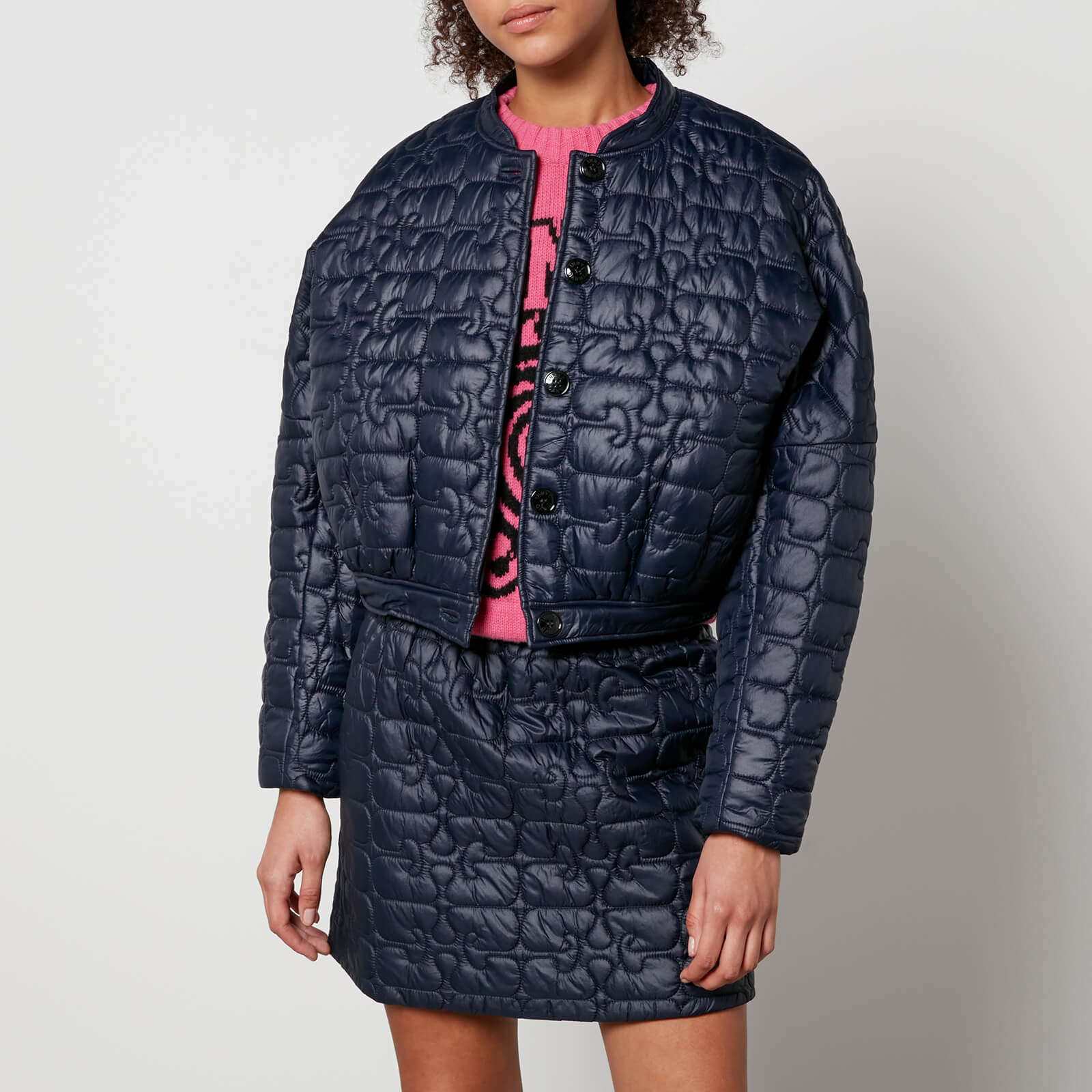 Ganni Cropped Quilted Nylon Jacket - EU 44/UK 16