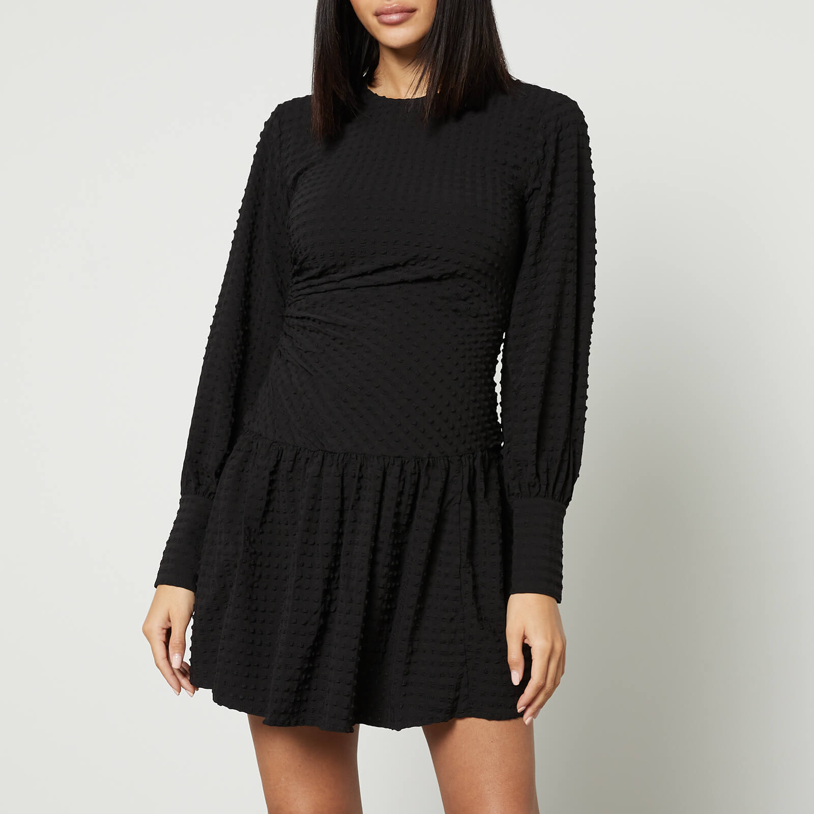 Ganni Gathered Cloqué Mini Dress - EU 34/UK 6