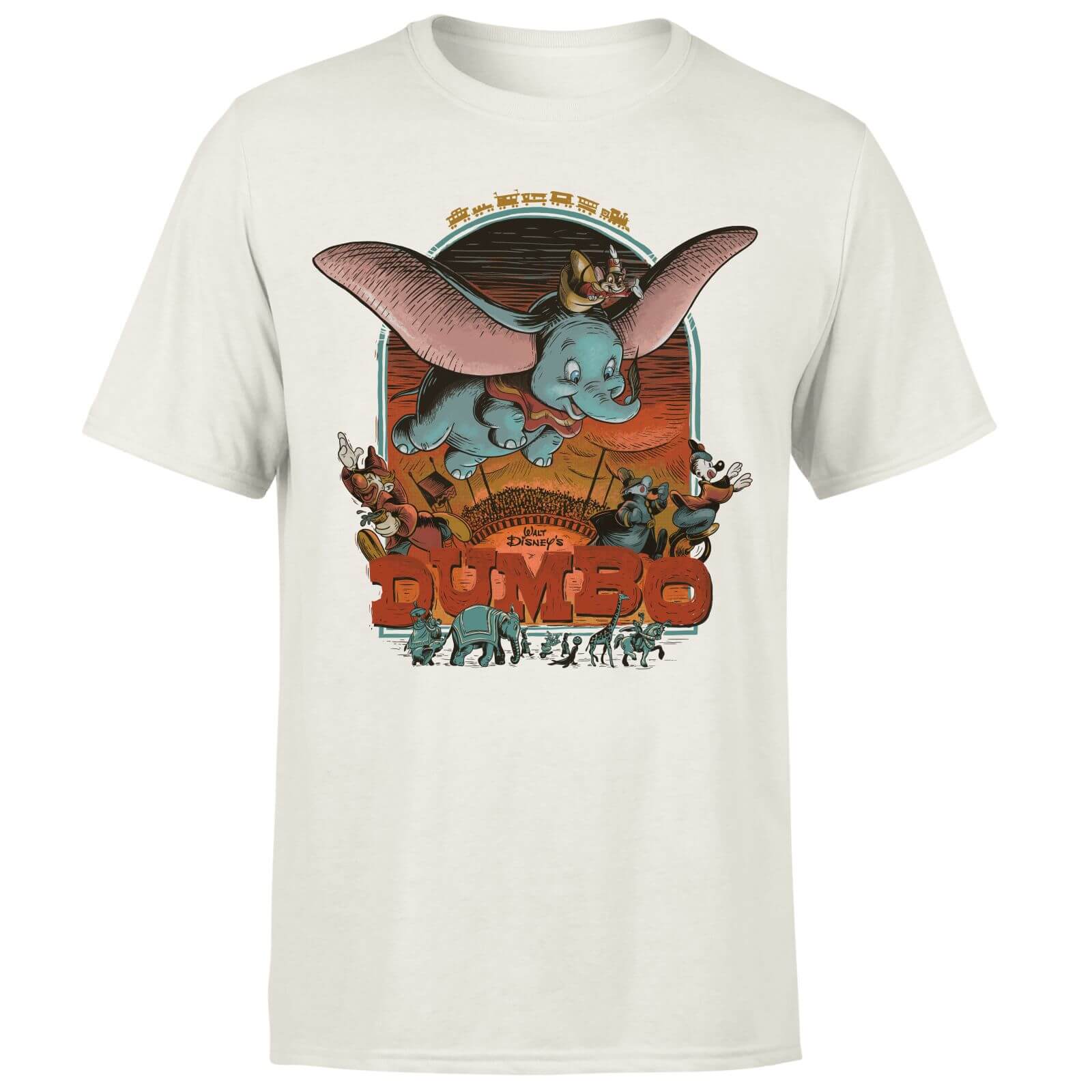 Disney 100 Years Of Dumbo Men's T-Shirt - White Vintage Wash - XL - White Vintage Wash