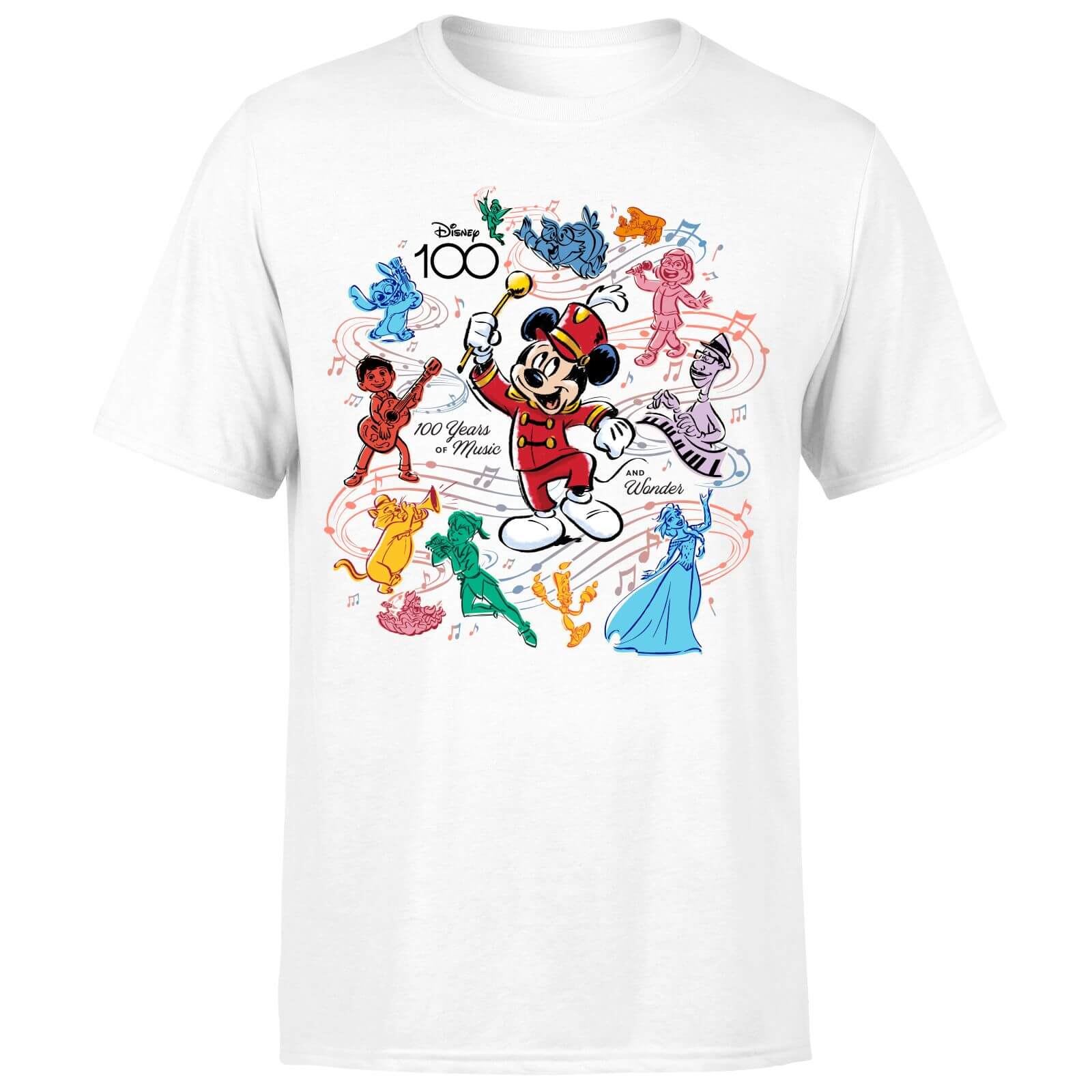 

Disney 100 Years Of Disney Music Men's T-Shirt - White - M - Bianco