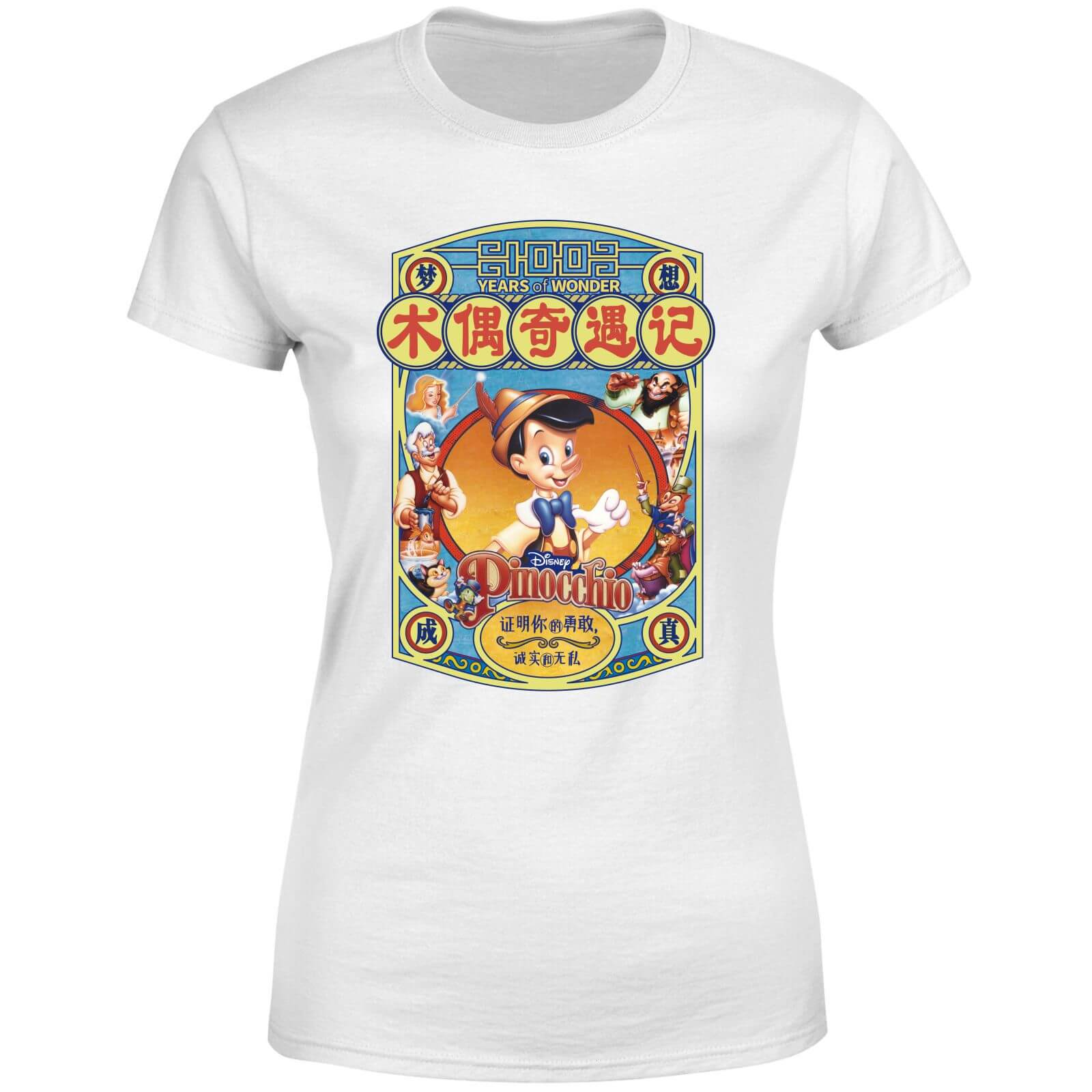 

Disney 100 Years Of Pinocchio Women's T-Shirt - White - M - Bianco