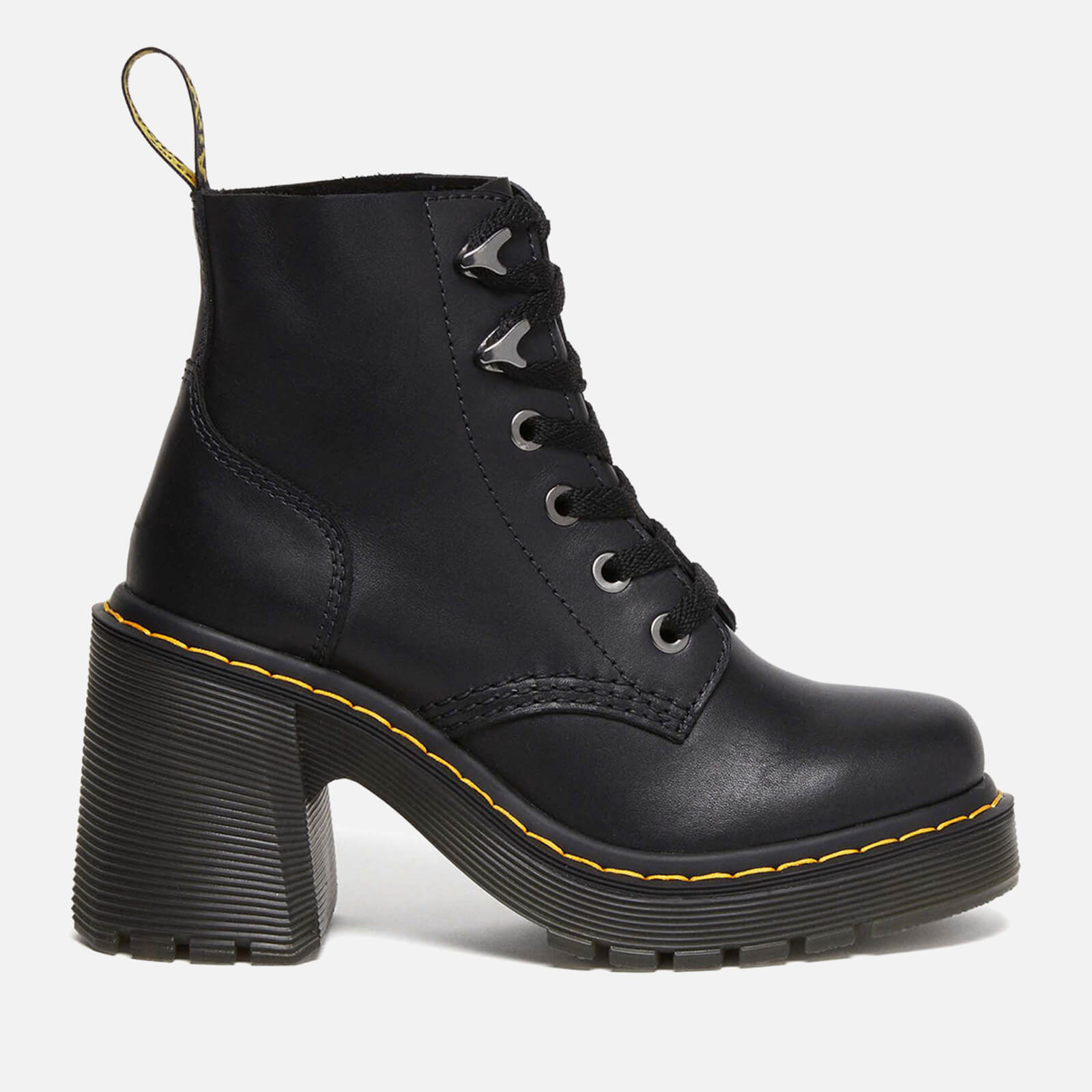 Dr. Martens Women's Jesy Leather Heeled Lace Up Boots - Black - UK 5