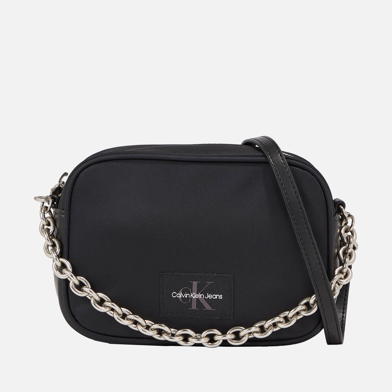 calvin klein jeans nylon and faux leather chain camera bag