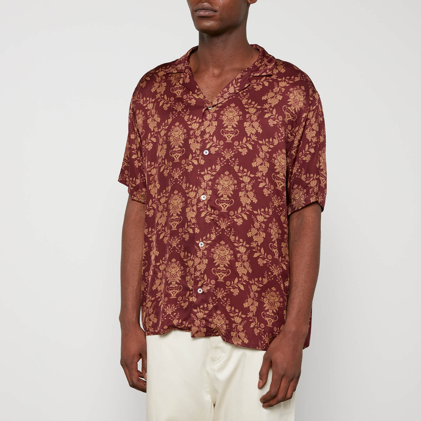 Drôle de Monsieur La Chemise Damas Printed Satin Shirt - M