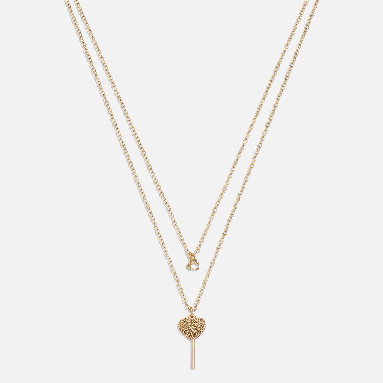 Coach Lollipop Gold-Toned Brass Multi Layer Necklace