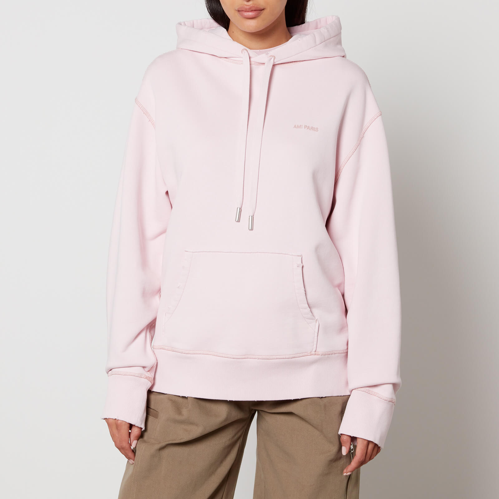 AMI Fade Out Cotton-Jersey Hoodie - M