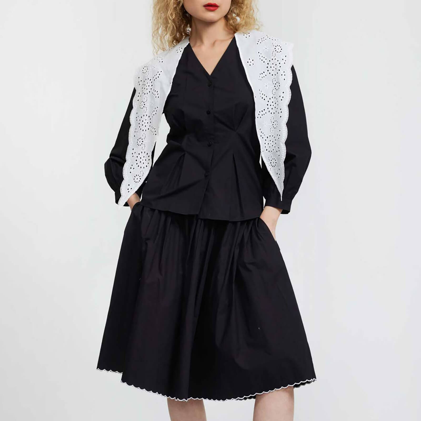 Batsheva Sage Cotton Blouse - US 10/UK 14