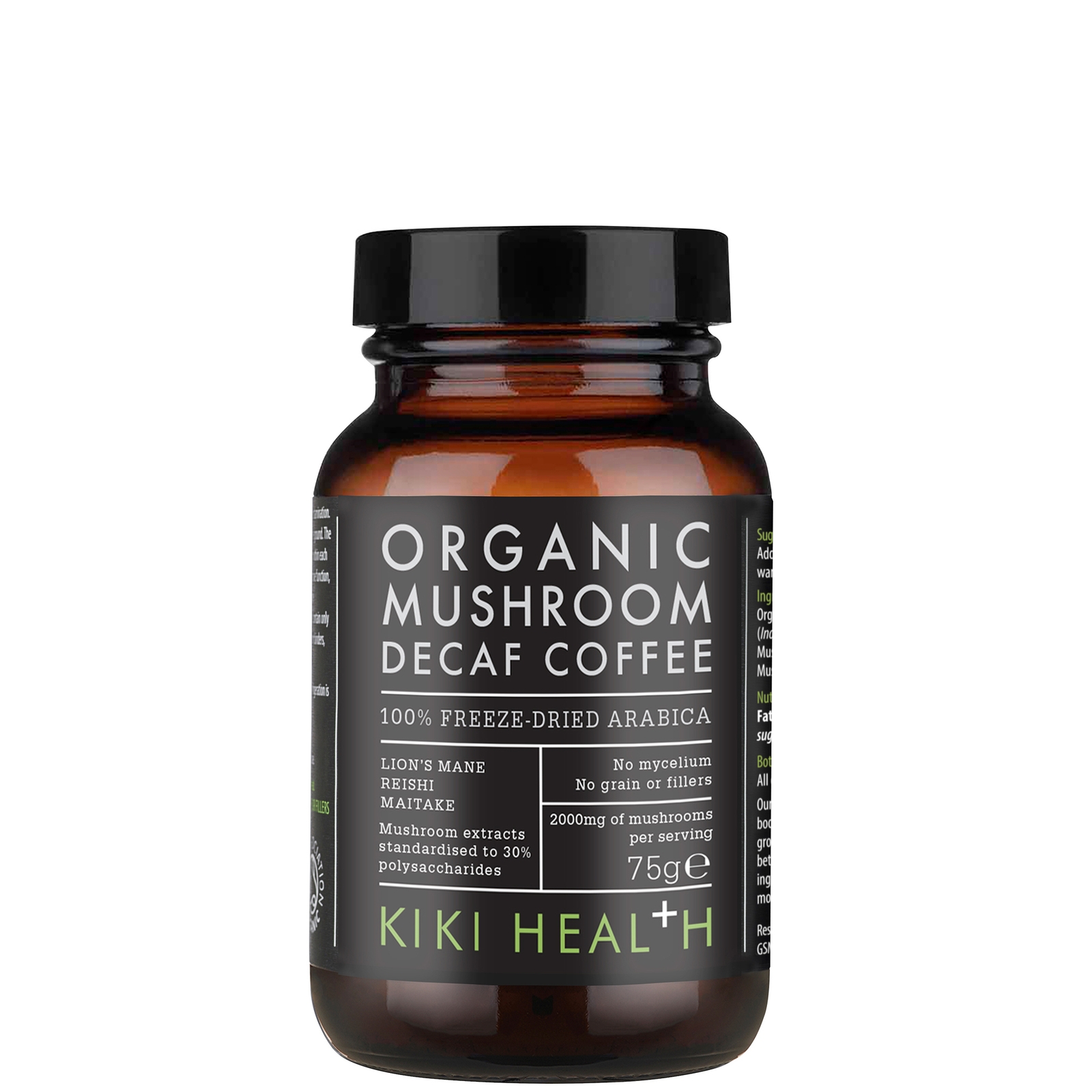 KIKI Health Organic Mushroom Extract Decaffeinated Coffee Powder 75g
