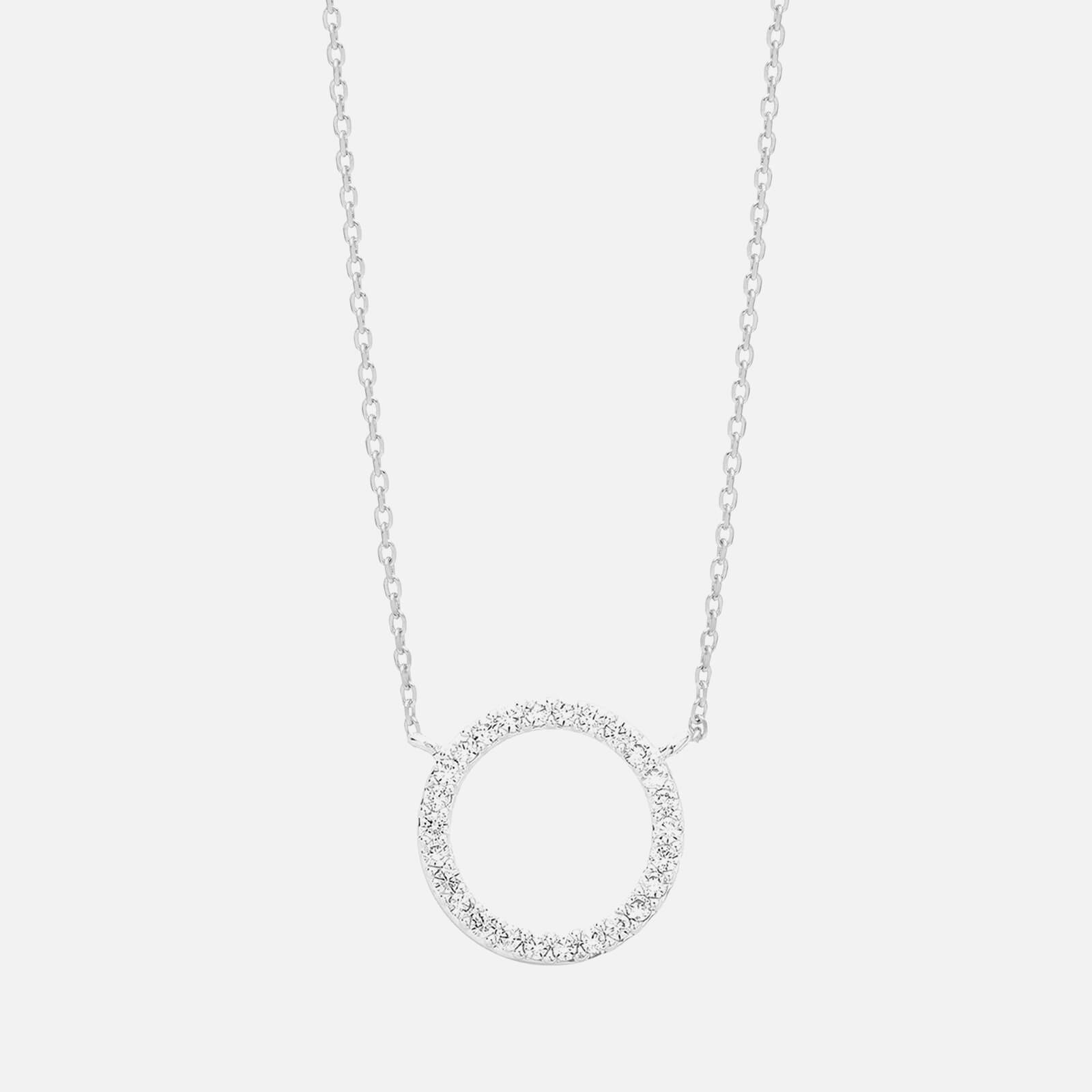 Image of Estella Bartlett Circle Cubic Zirconia Silver-Plated Necklace