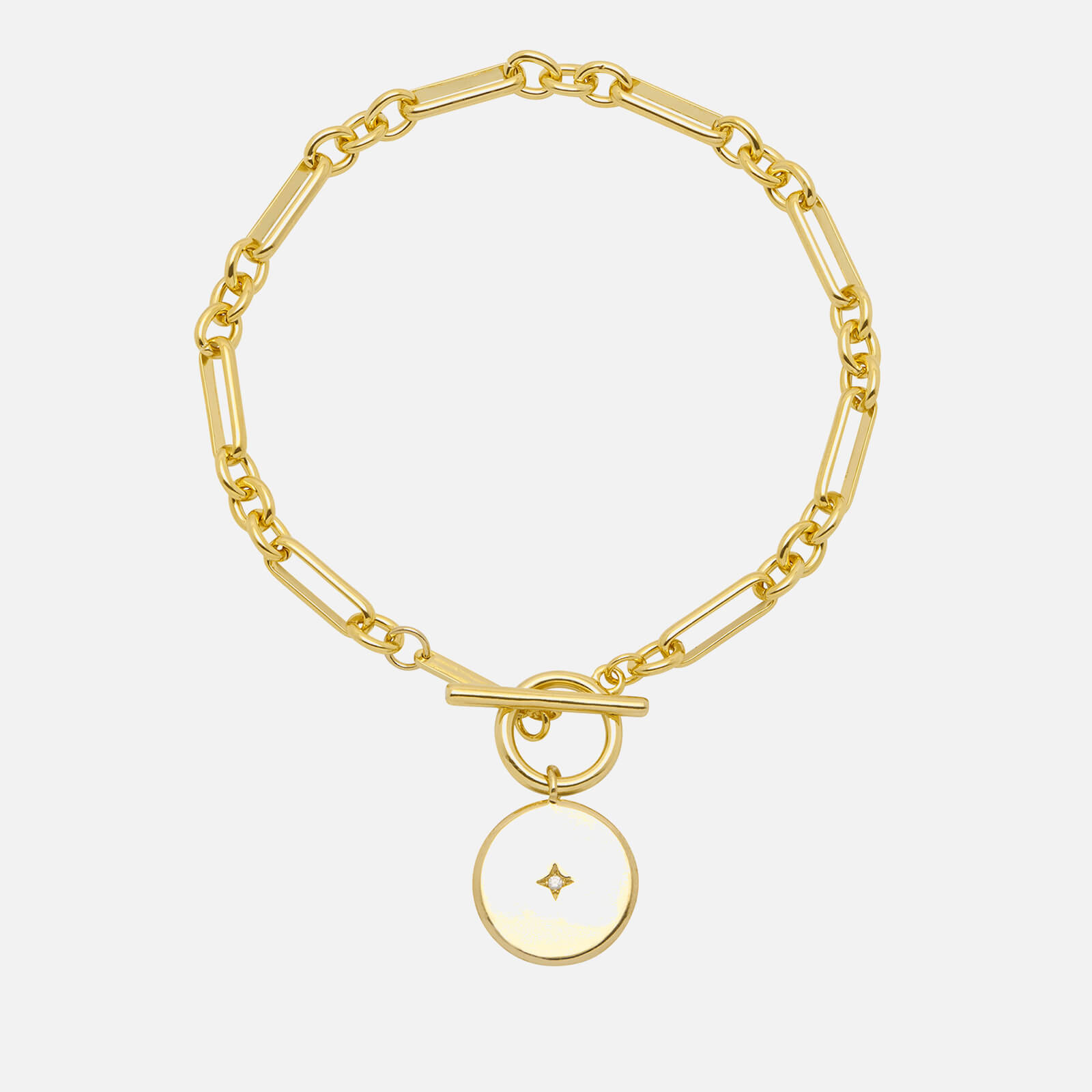Estella Bartlett T-Bar Chain Star Coin Gold-Plated Bracelet
