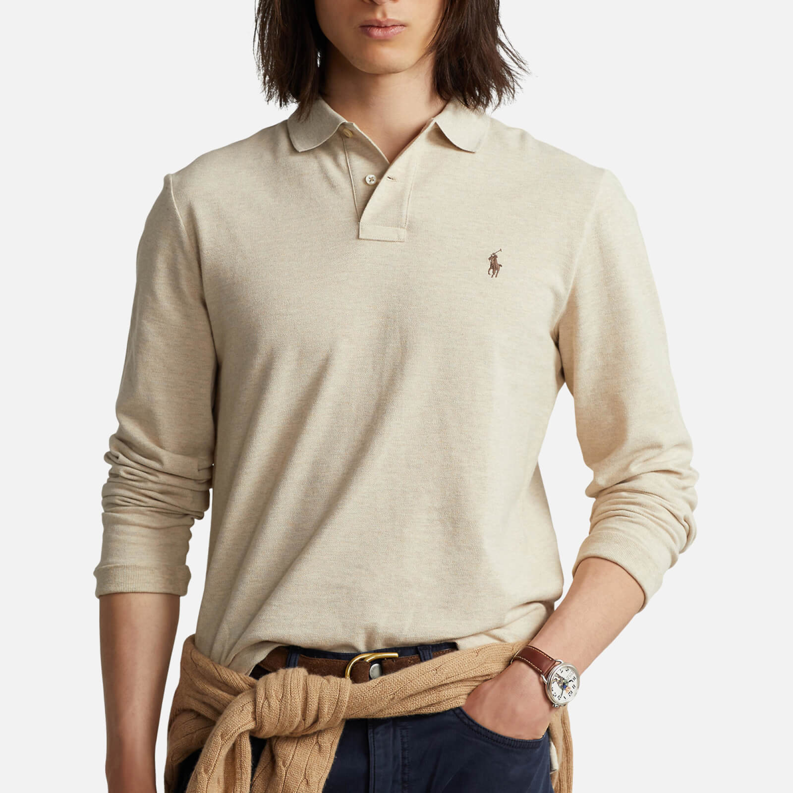 Polo Ralph Lauren Cotton-Jersey Long Sleeve Polo Shirt - XXL