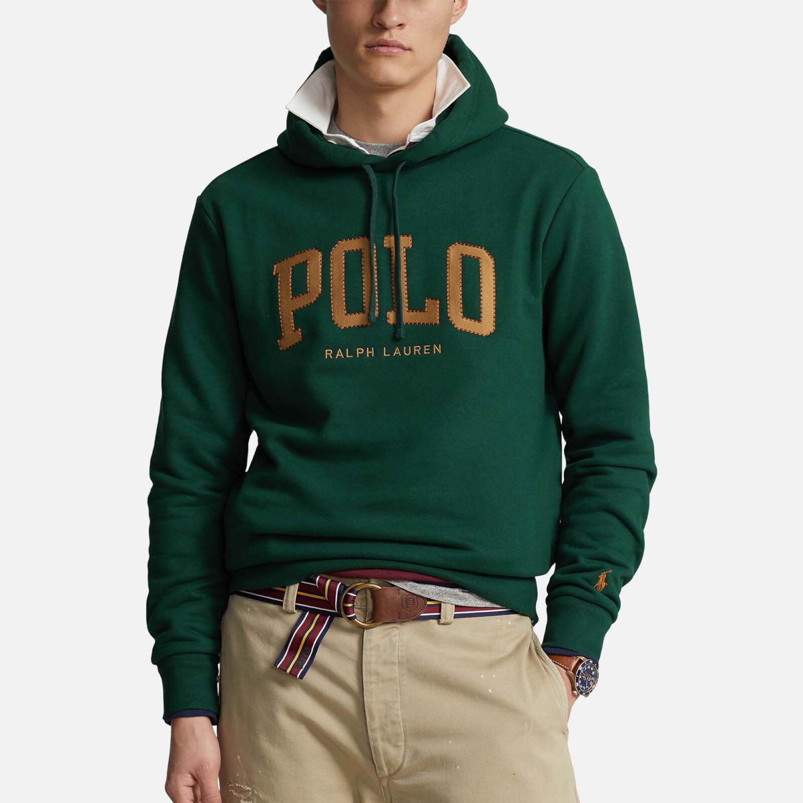 polo ralph lauren logo cotton-blend hoodie - s