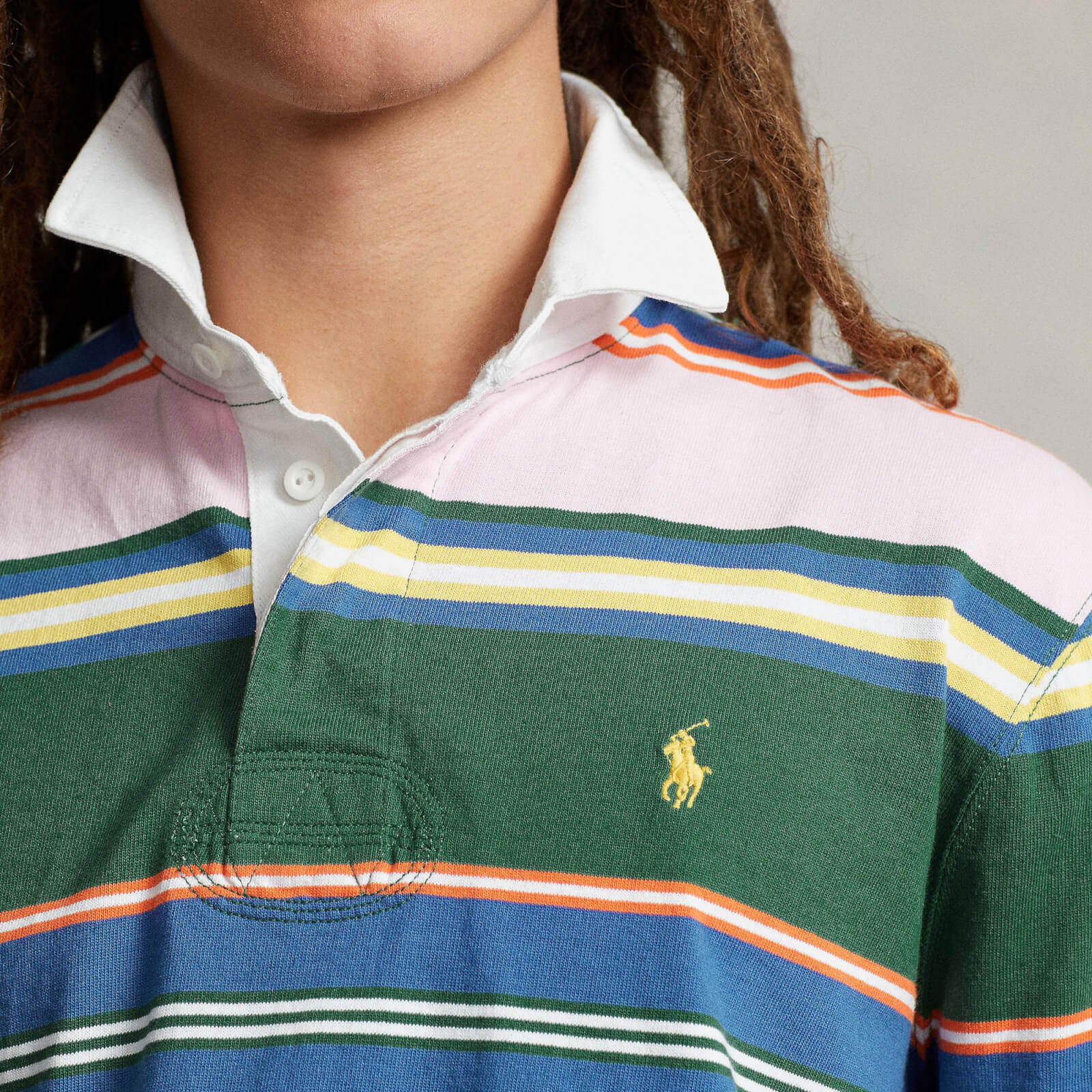 polo ralph lauren cotton-jacquard rugby top - s