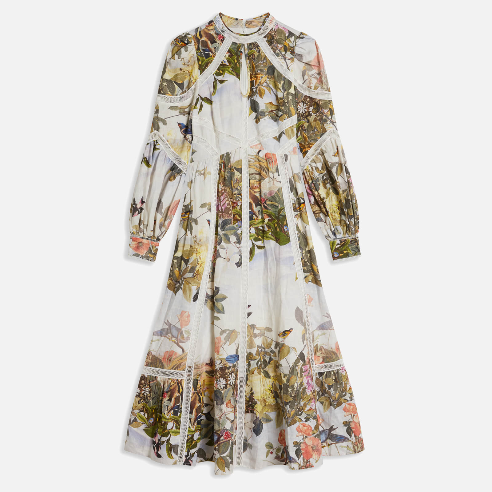 ted baker maylily floral-print linen dress - uk 6