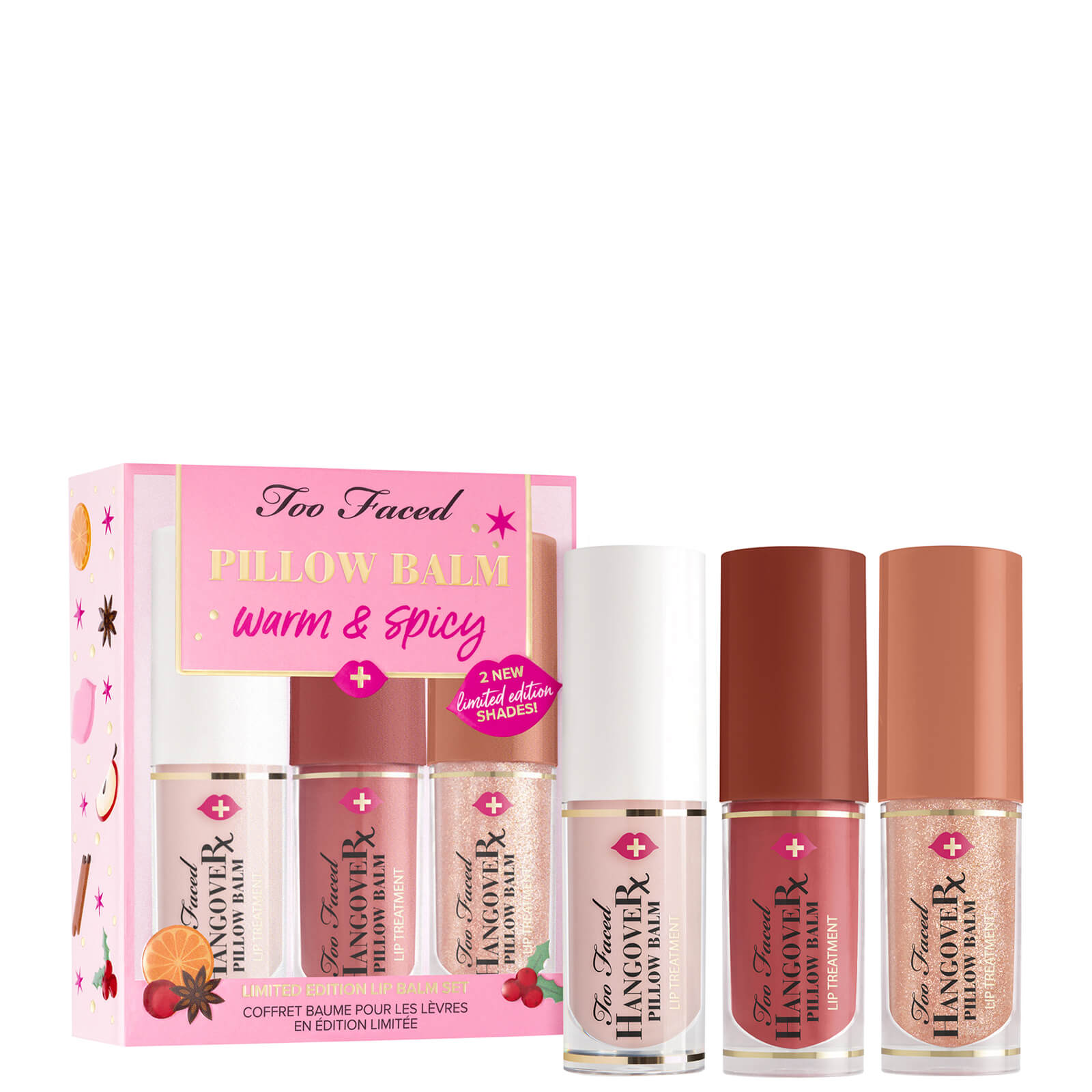 Too Faced Limited Edition Pillow Balm Warm And Spicy Lip Balm Set