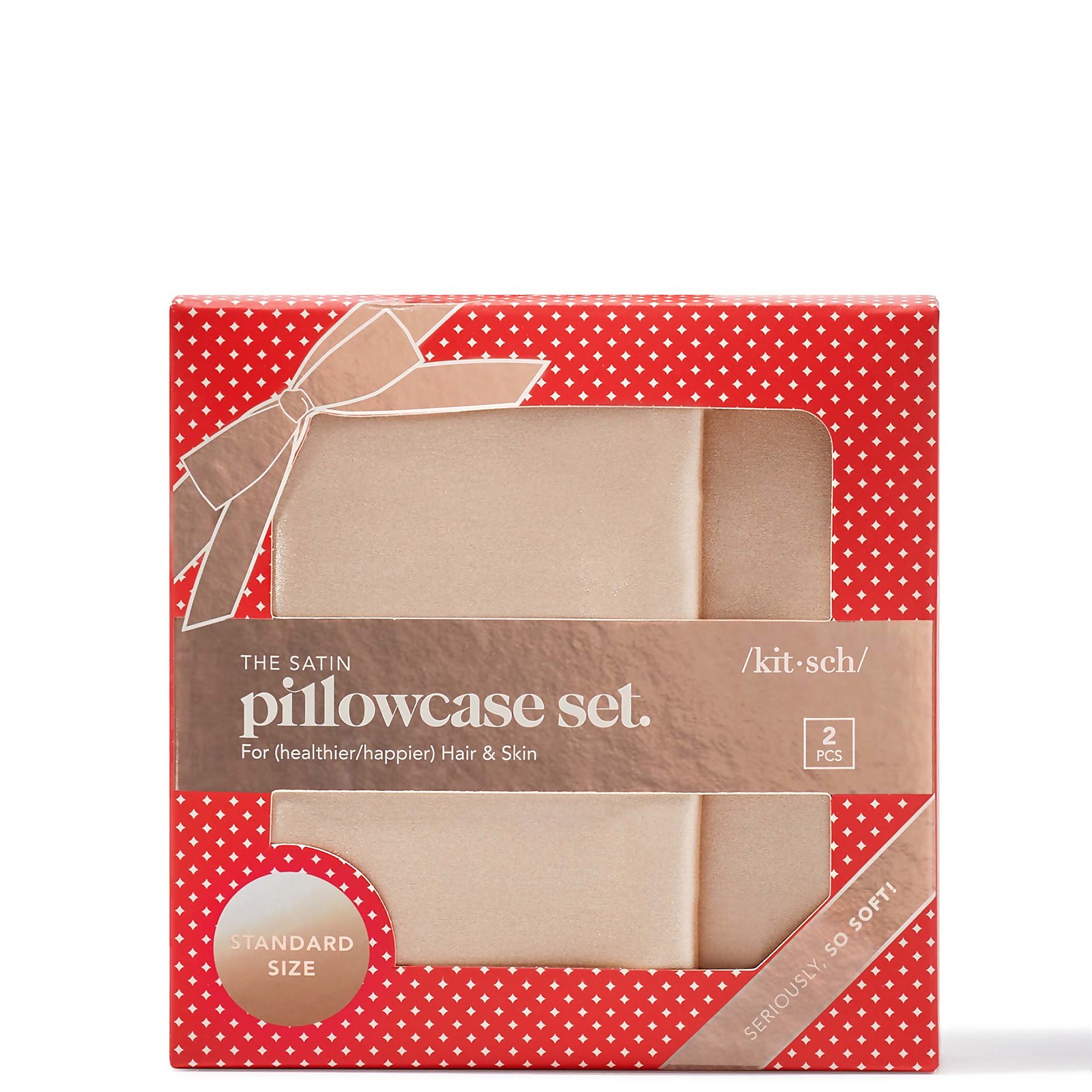 

Kitsch Holiday Satin Standard Pillowcase Set - Champagne