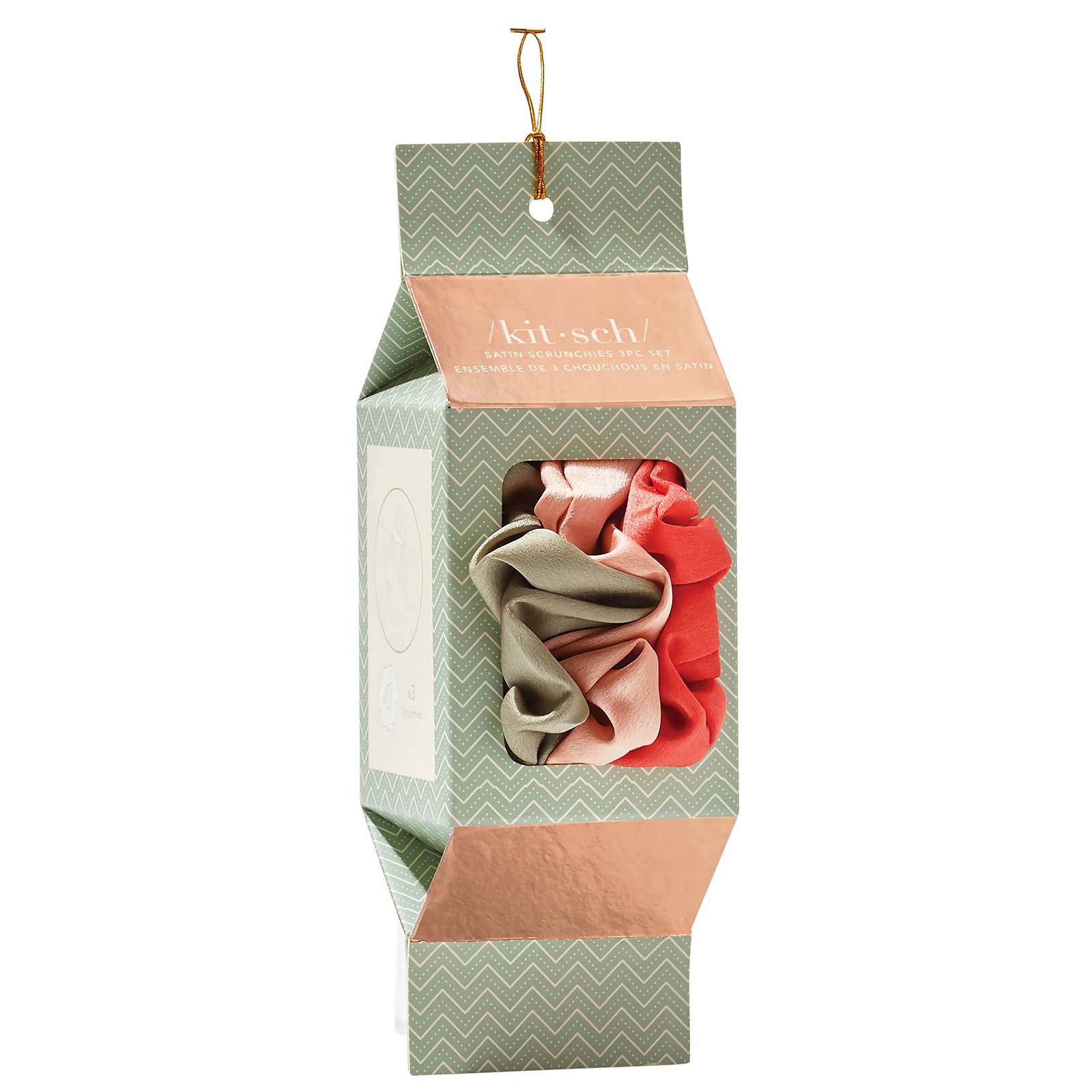 

Kitsch Holiday Cracker Satin Scrunchies Set - Pinksettia