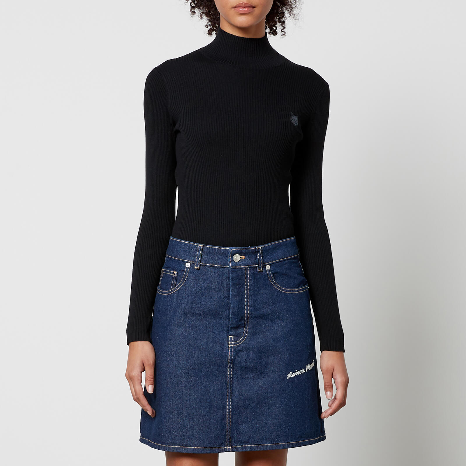 Maison Kitsuné Fox Head Wool and Cotton-Blend Jumper - XL