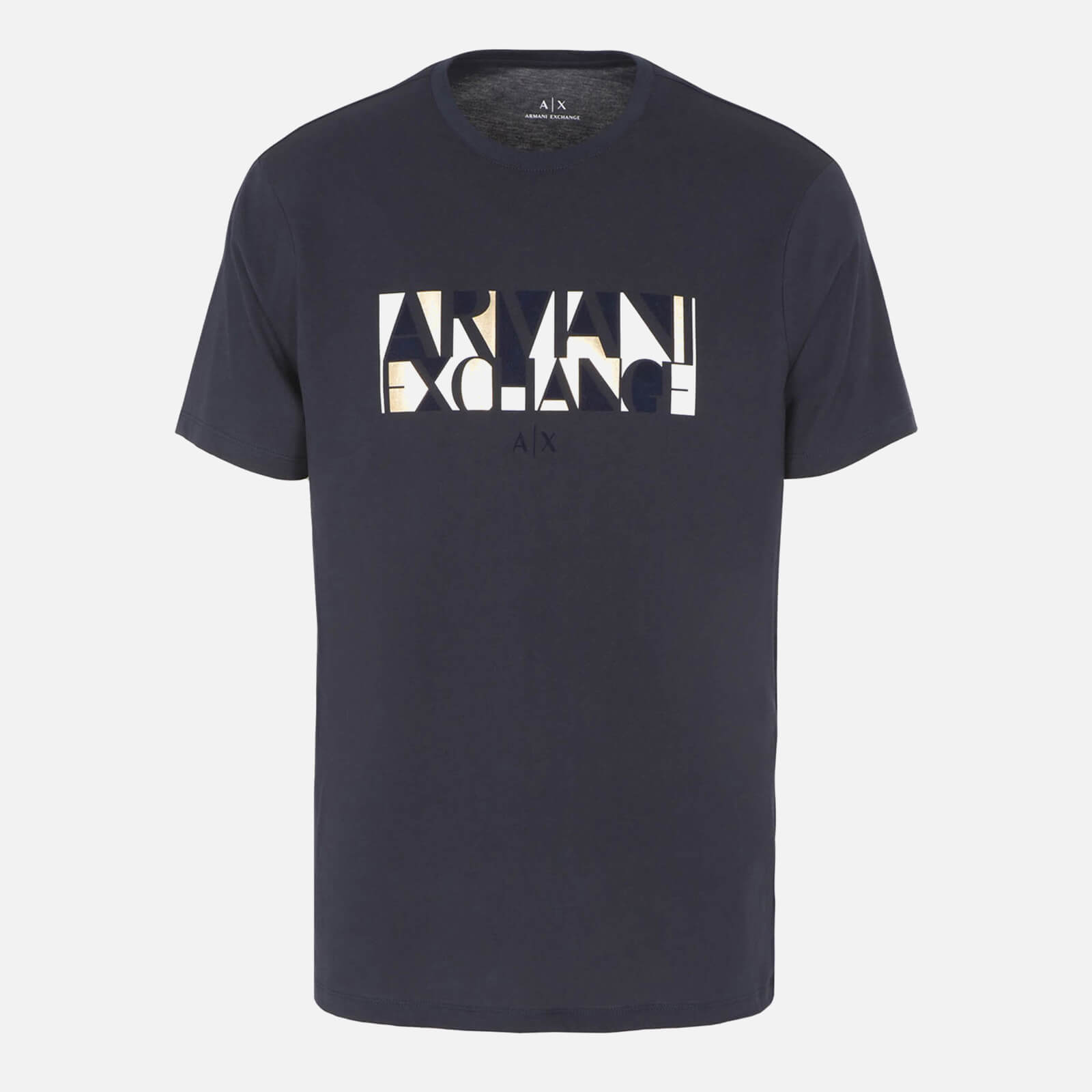 armani exchange men's abstract logo t-shirt - navy - s