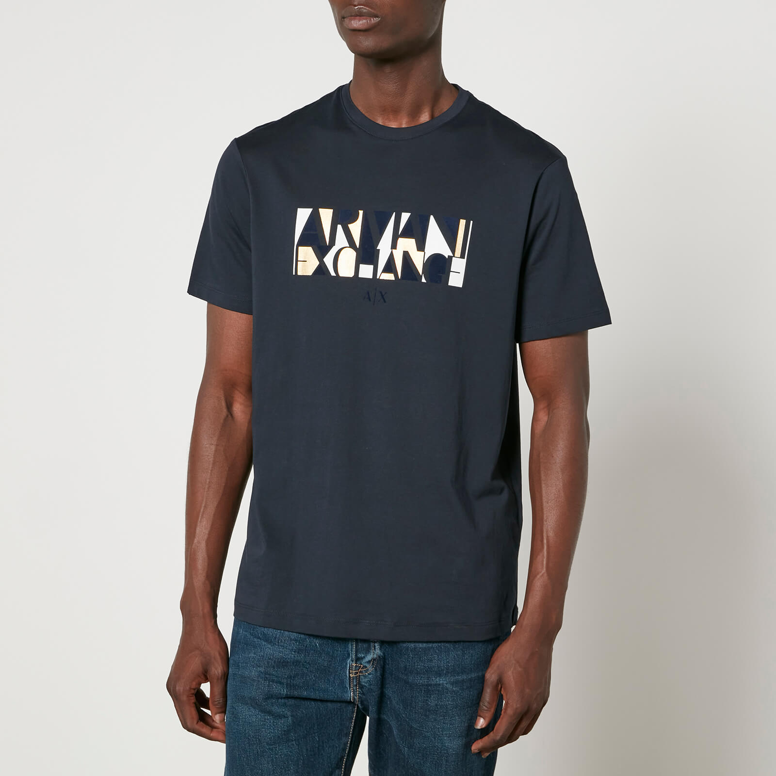 armani exchange abstract logo cotton-jersey t-shirt - s