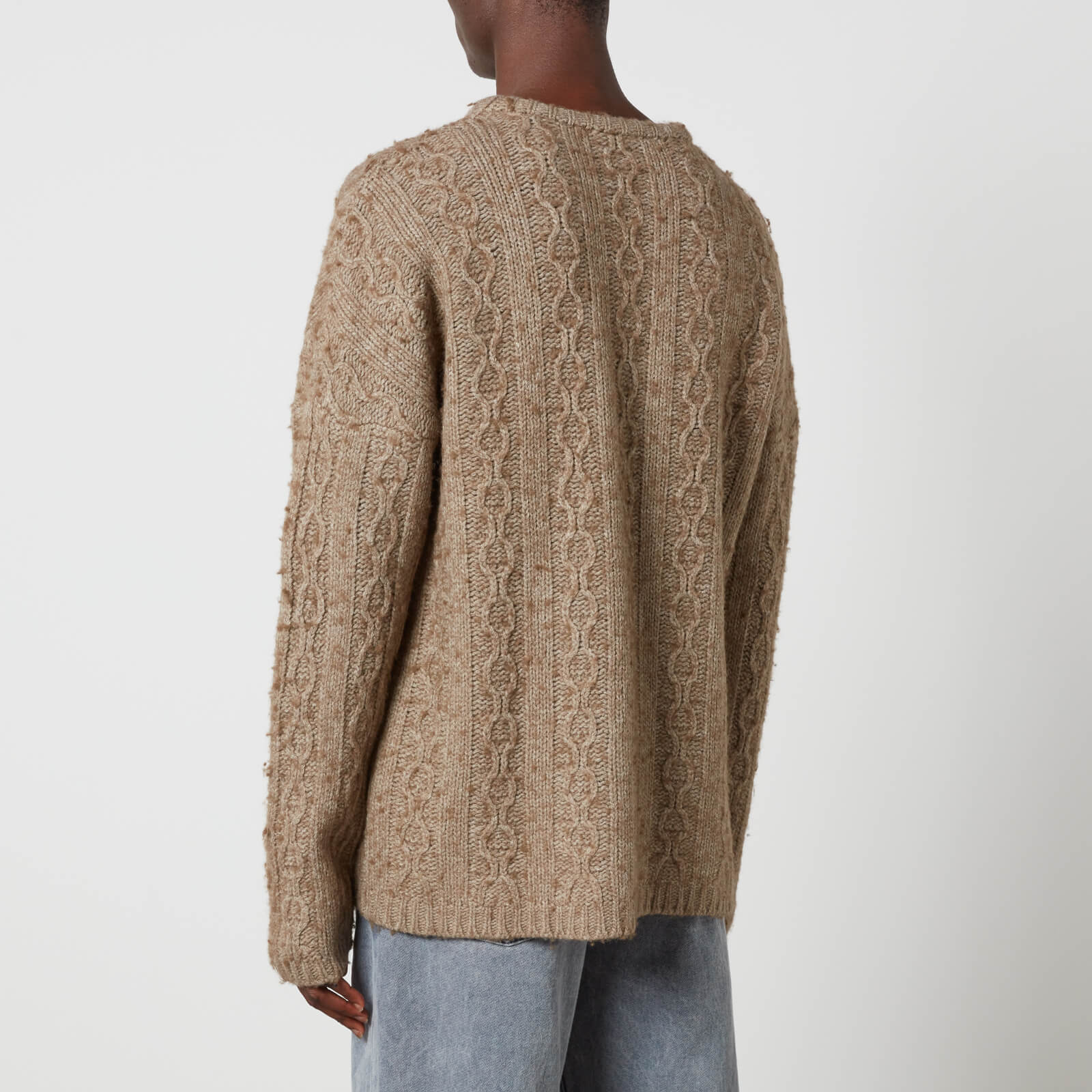 Our Legacy Beige Popover Cable-Knit Wool-Blend Jumper - It 52/Xl Men's Extra Large - Image 1