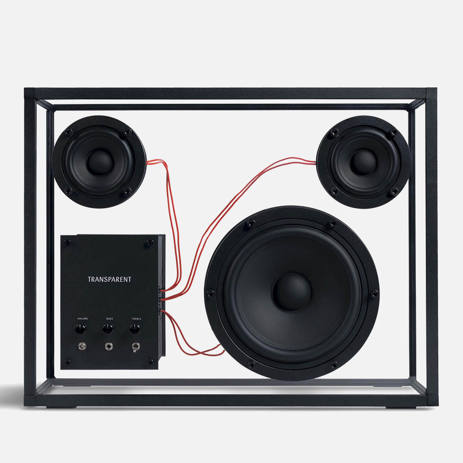 Transparent Large Speaker - Black and Red