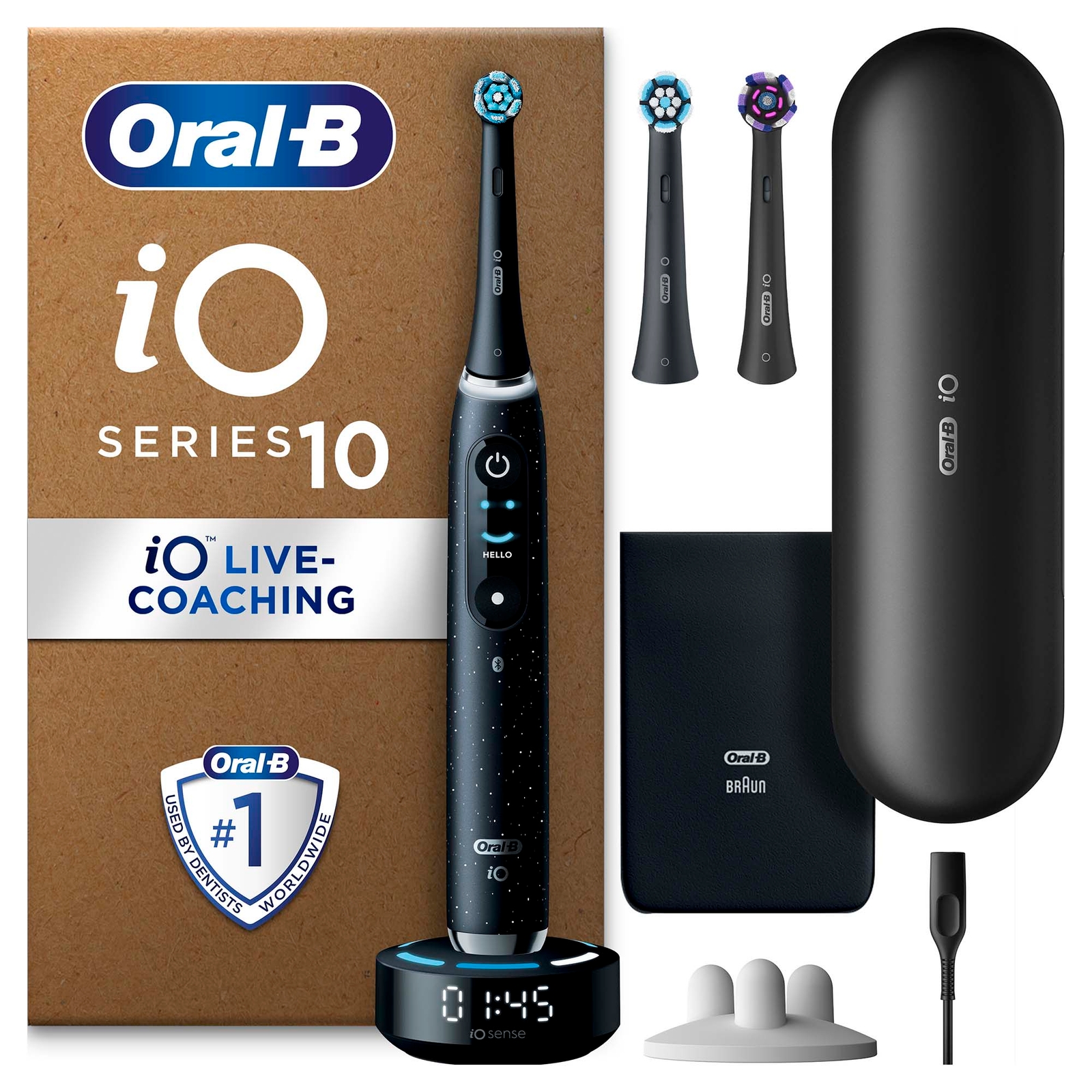 Photos - Electric Toothbrush Oral-B Oral B iO10  Cosmic Black with 2ct Extra Refills 