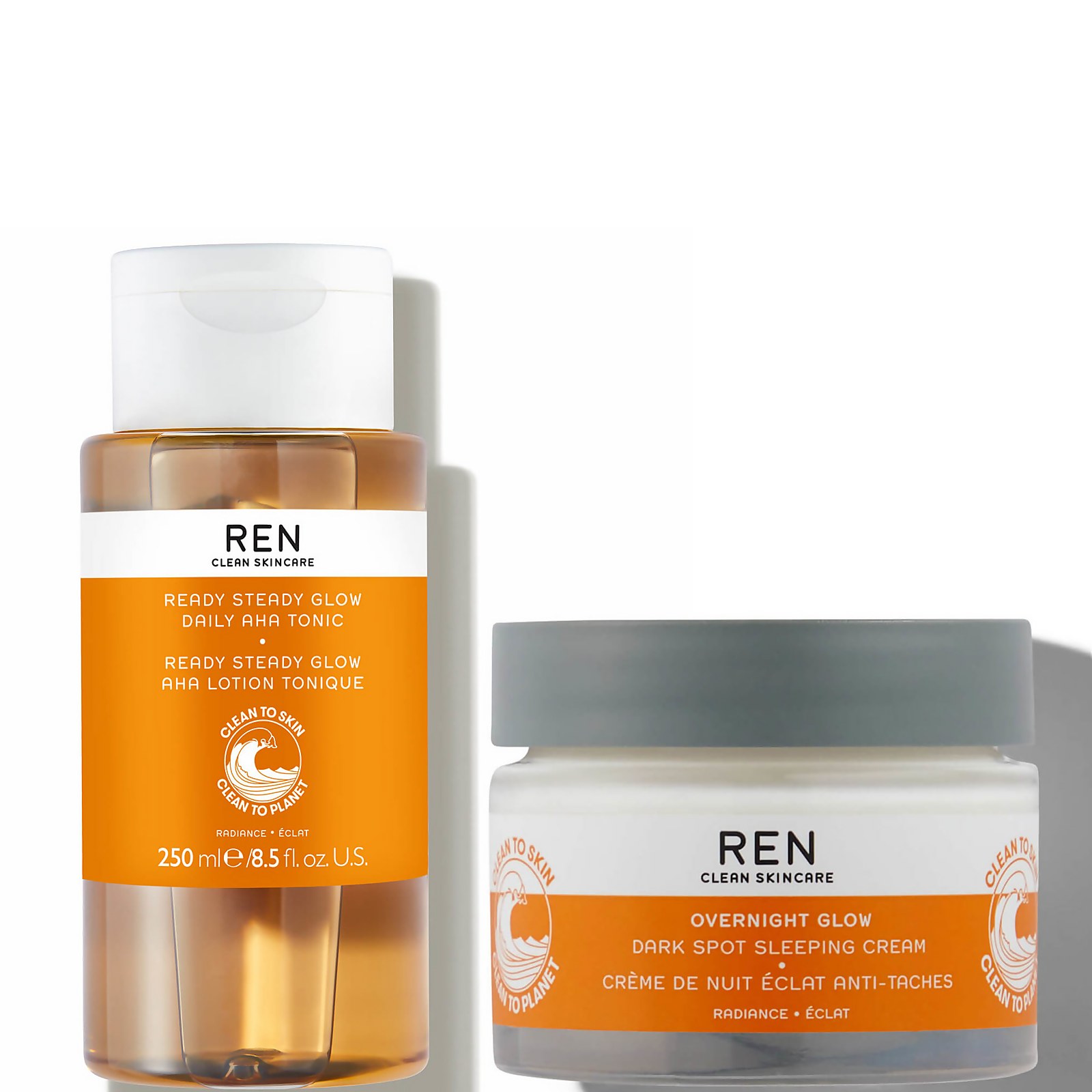 Ren Clean Skincare Glowing And Even Skin Night Time Duo