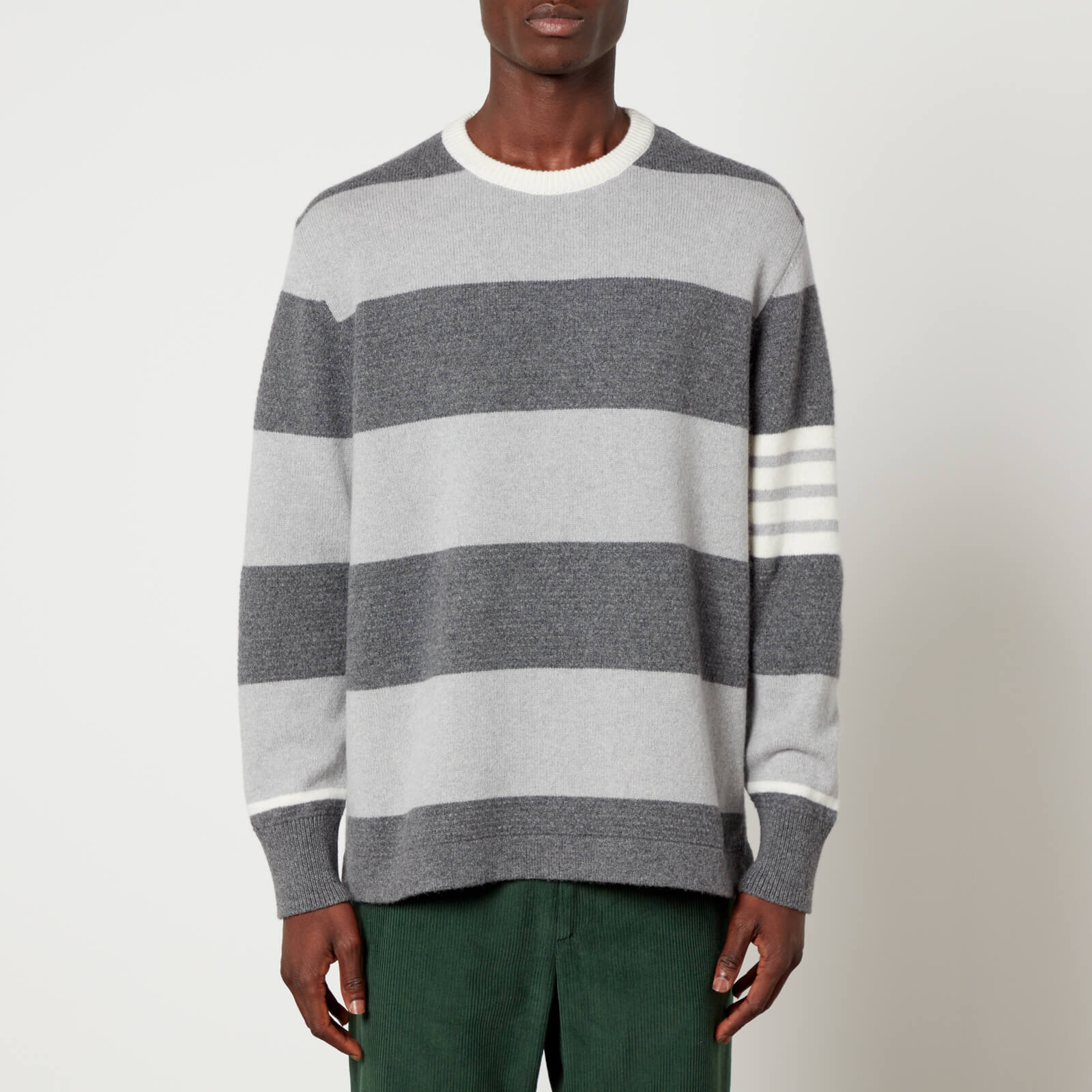 Thom Browne 4 Bar Striped Merino Wool Jumper - 3/L