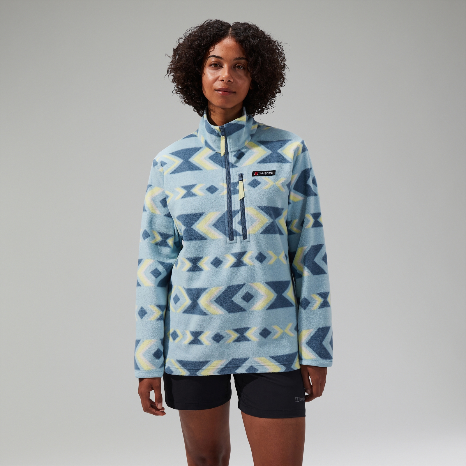 Unisex Prism Printed Trango Half Zip Fleece Blue
