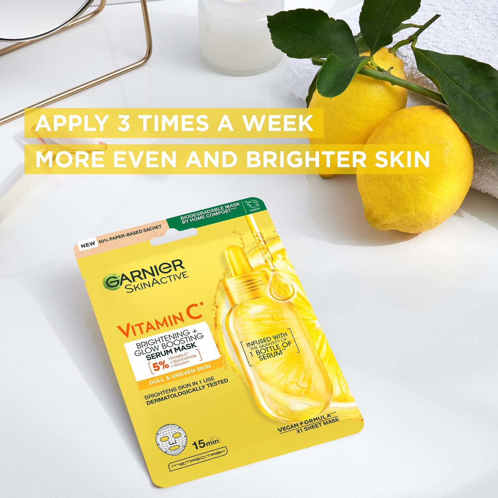 Thumbnail - Garnier SkinActive Moisture Bomb Hydrating and Brightening Vitamin C Sheet Mask Set of 5