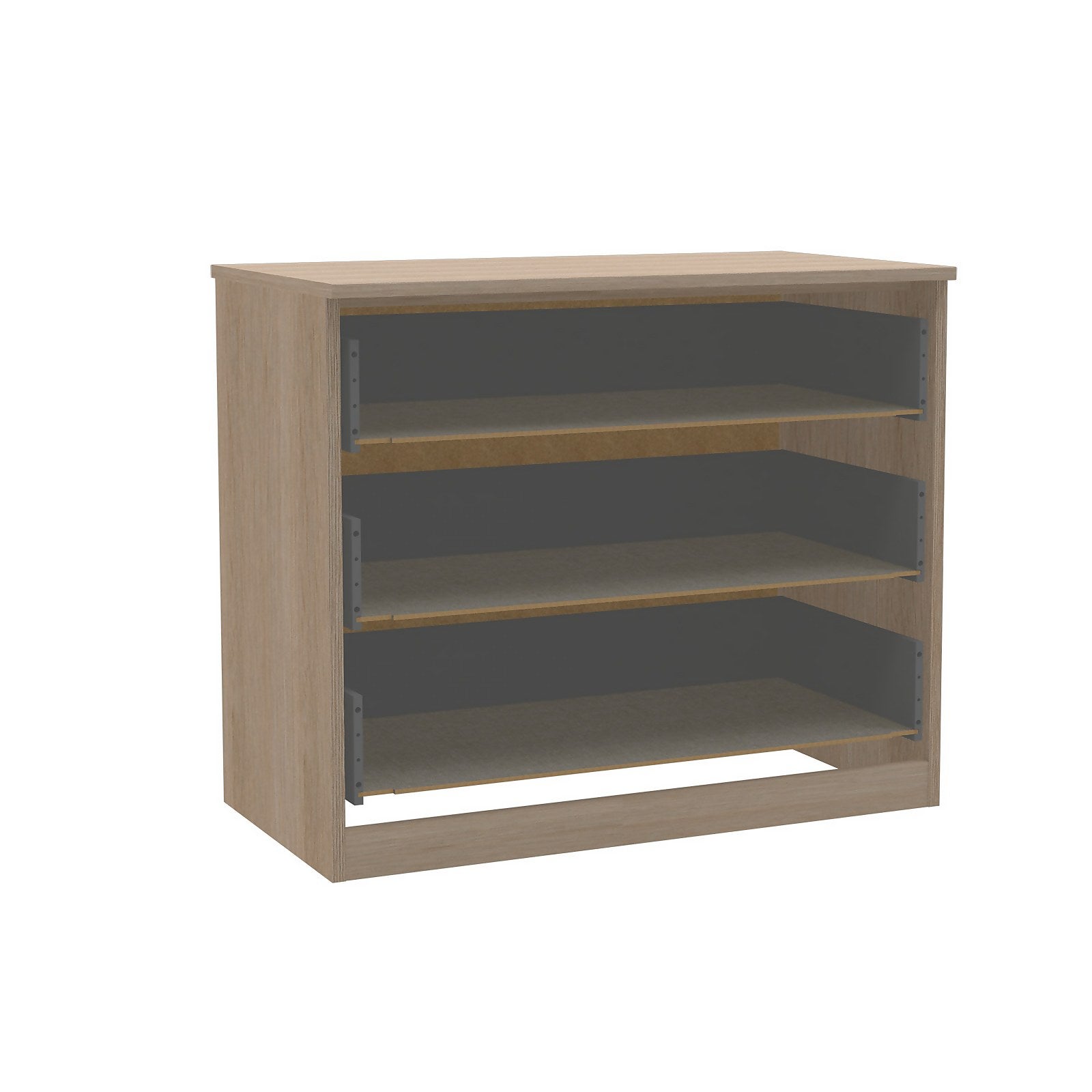 House Beautiful Realm Wide Chest of Drawers Carcass - Oak Effect Shaker thumbnail