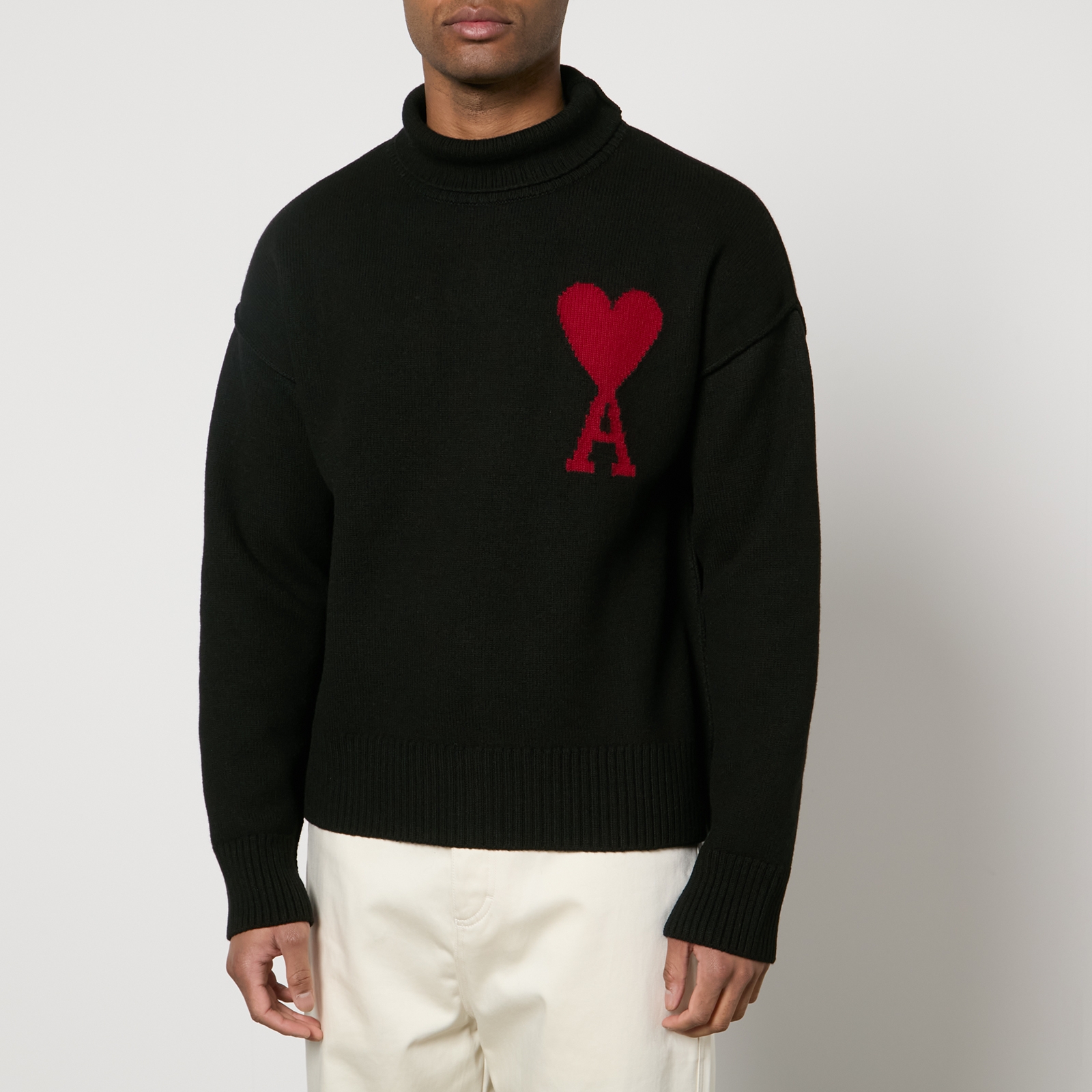 AMI De Coeur Roll Neck Wool Jumper - XXL