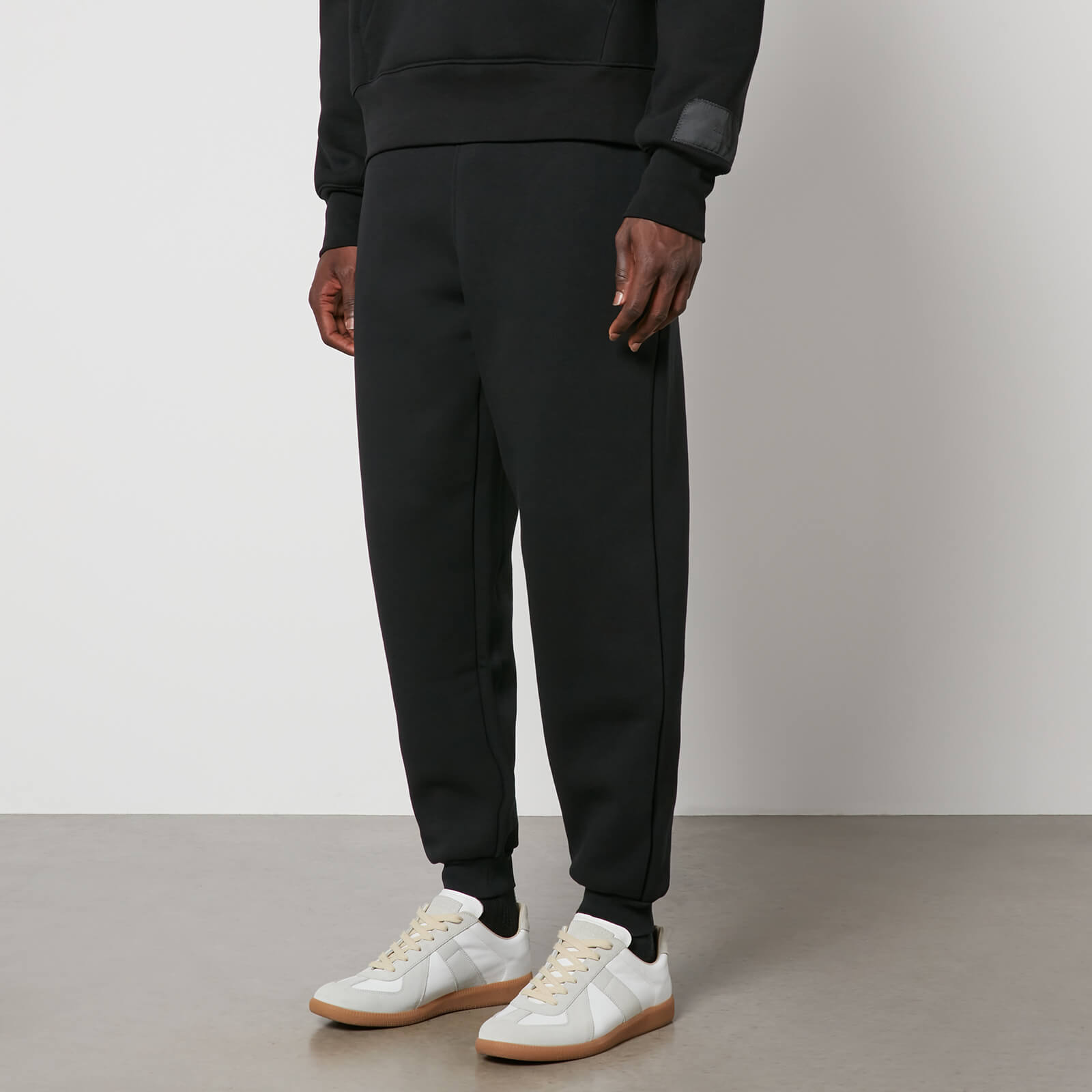 AMI Tonal Logo Cotton-Jersey Joggers - L
