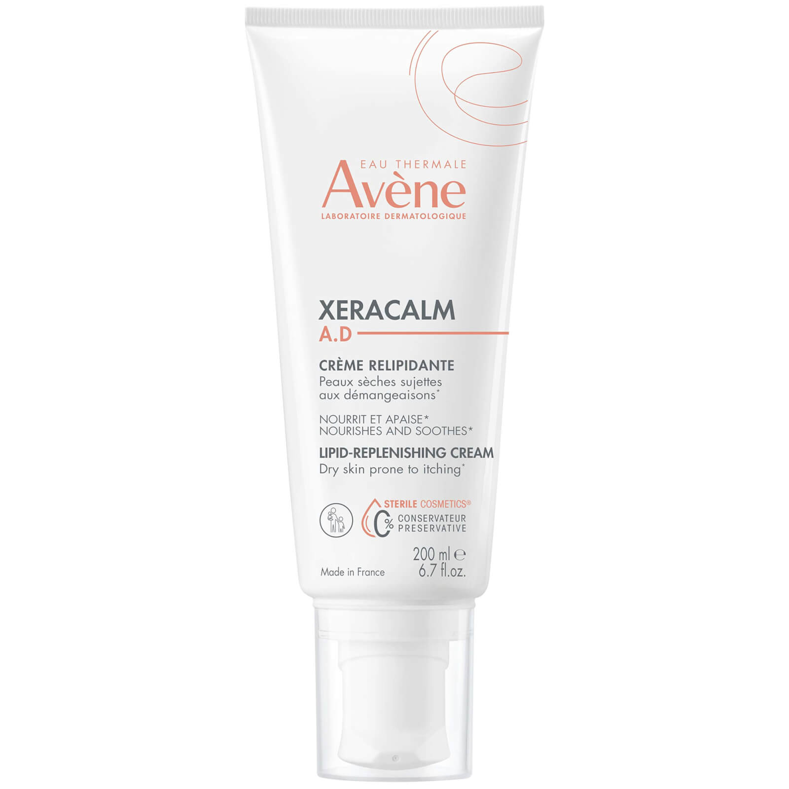 Avene XeraCalm A.D. Lipid-Replenishing Cream Moisturiser for Dry, Itchy Skin 200ml
