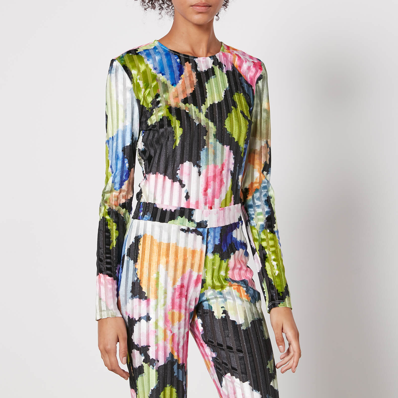 Stine Goya Vanessa Floral-Print Devoré-Velvet Blouse - XS