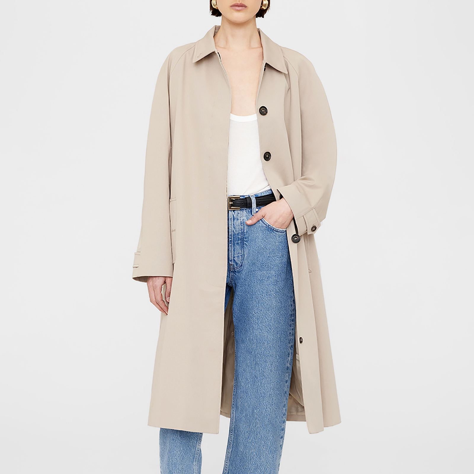 Anine Bing Randy Cotton-Blend Gaberdine Trench Coat - XS