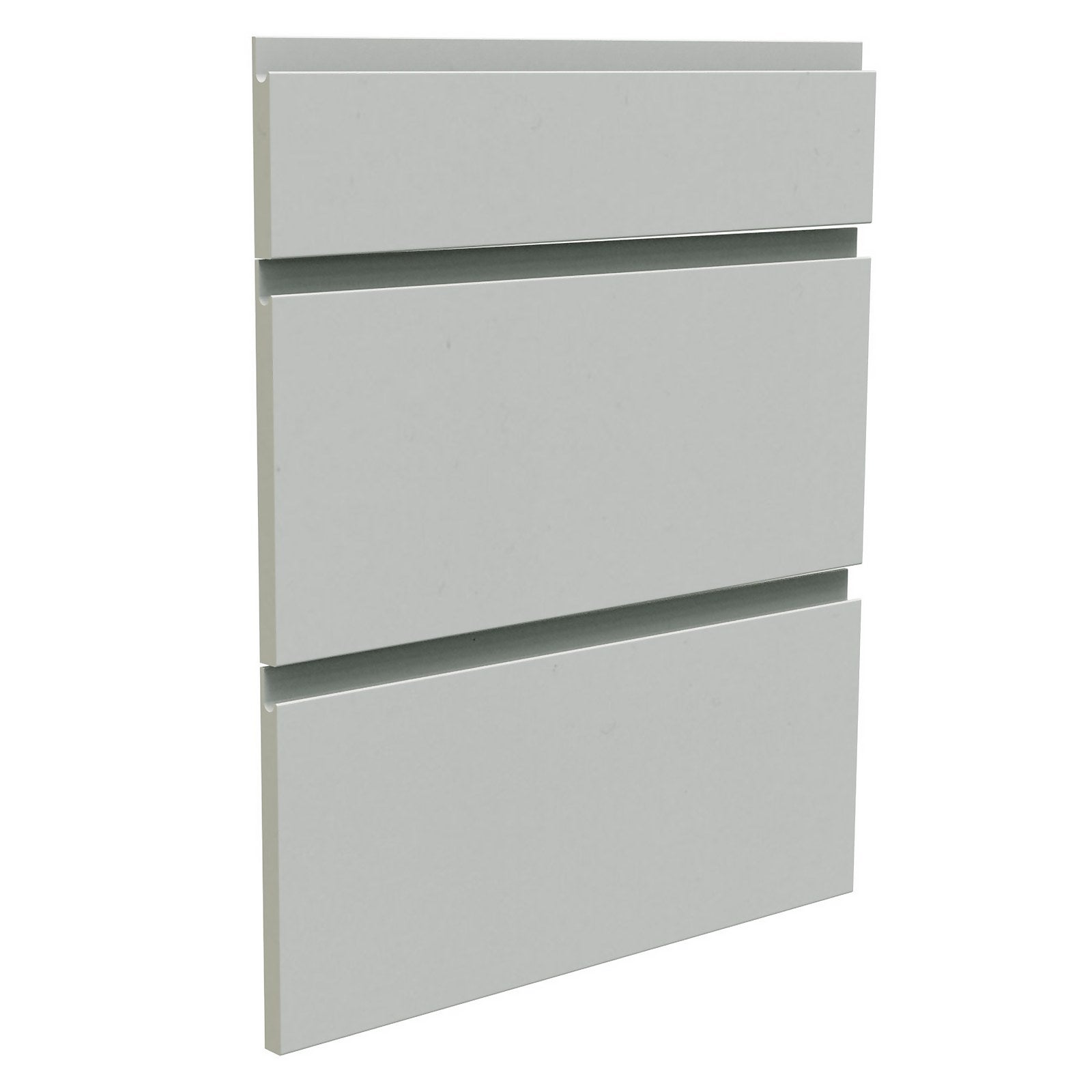 Handleless Kitchen 3 Drawer Fronts (W)497mm - Matt Light Grey thumbnail