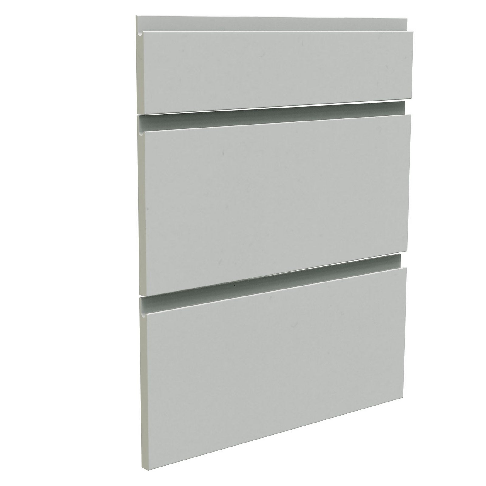 Handleless Kitchen 3 Drawer Fronts (W)597mm - Matt Light Grey thumbnail