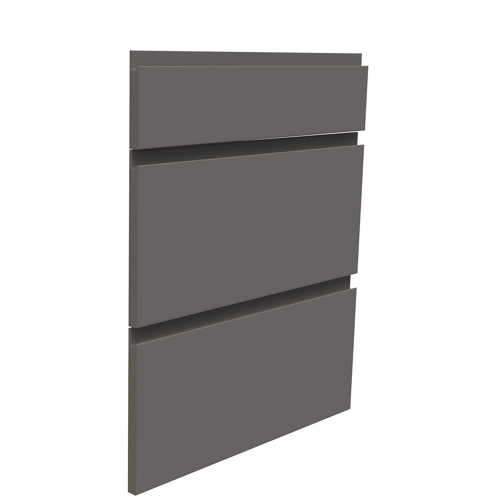 Handleless Kitchen 3 Drawer Fronts (W)497mm - Matt Dark Grey thumbnail