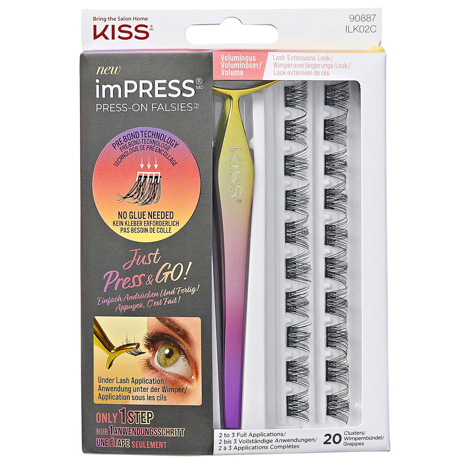 Kiss Impress Falsies Press-on False Lash Kit - Voluminous