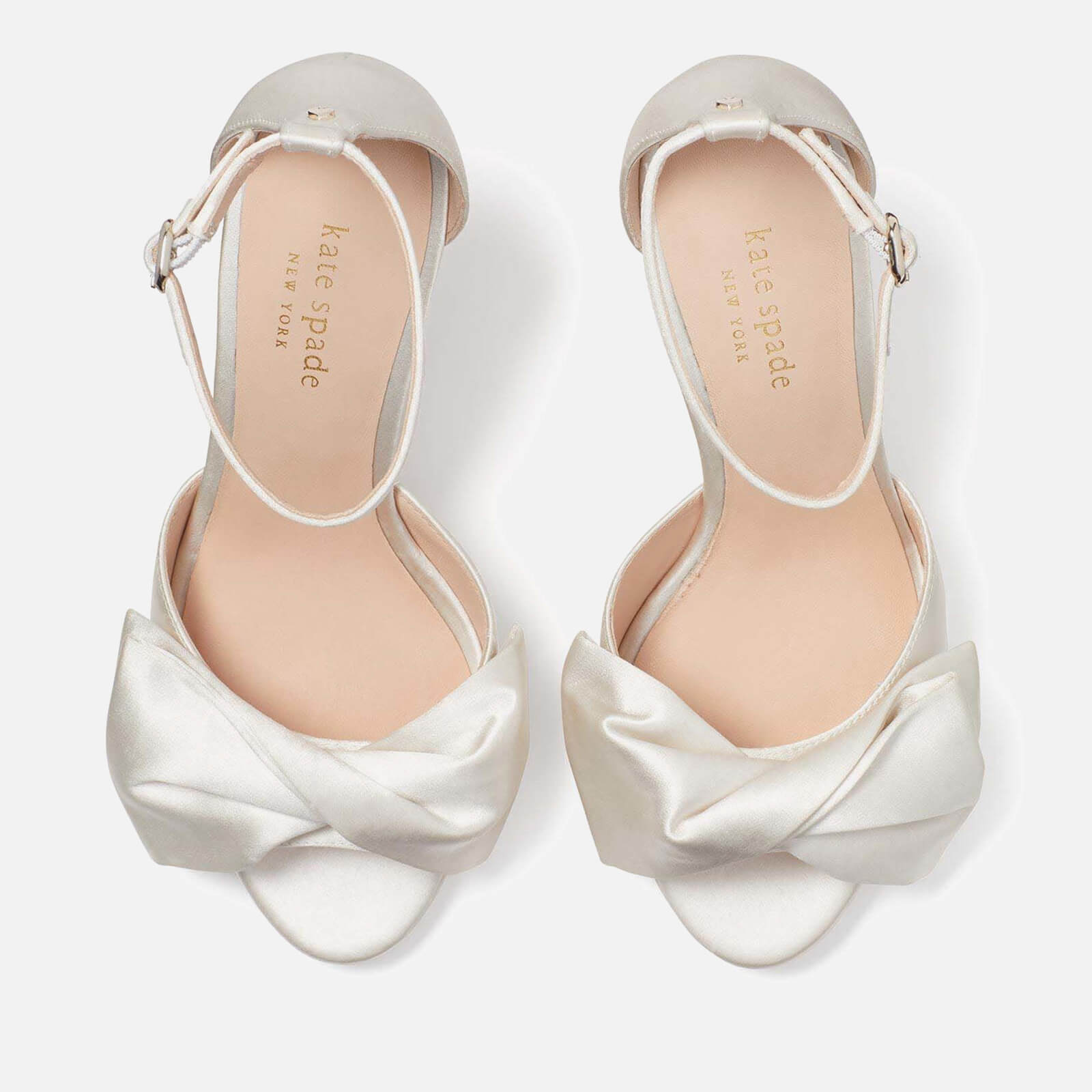 kate spade new york women's bridal bow satin heeled sandals - uk 8