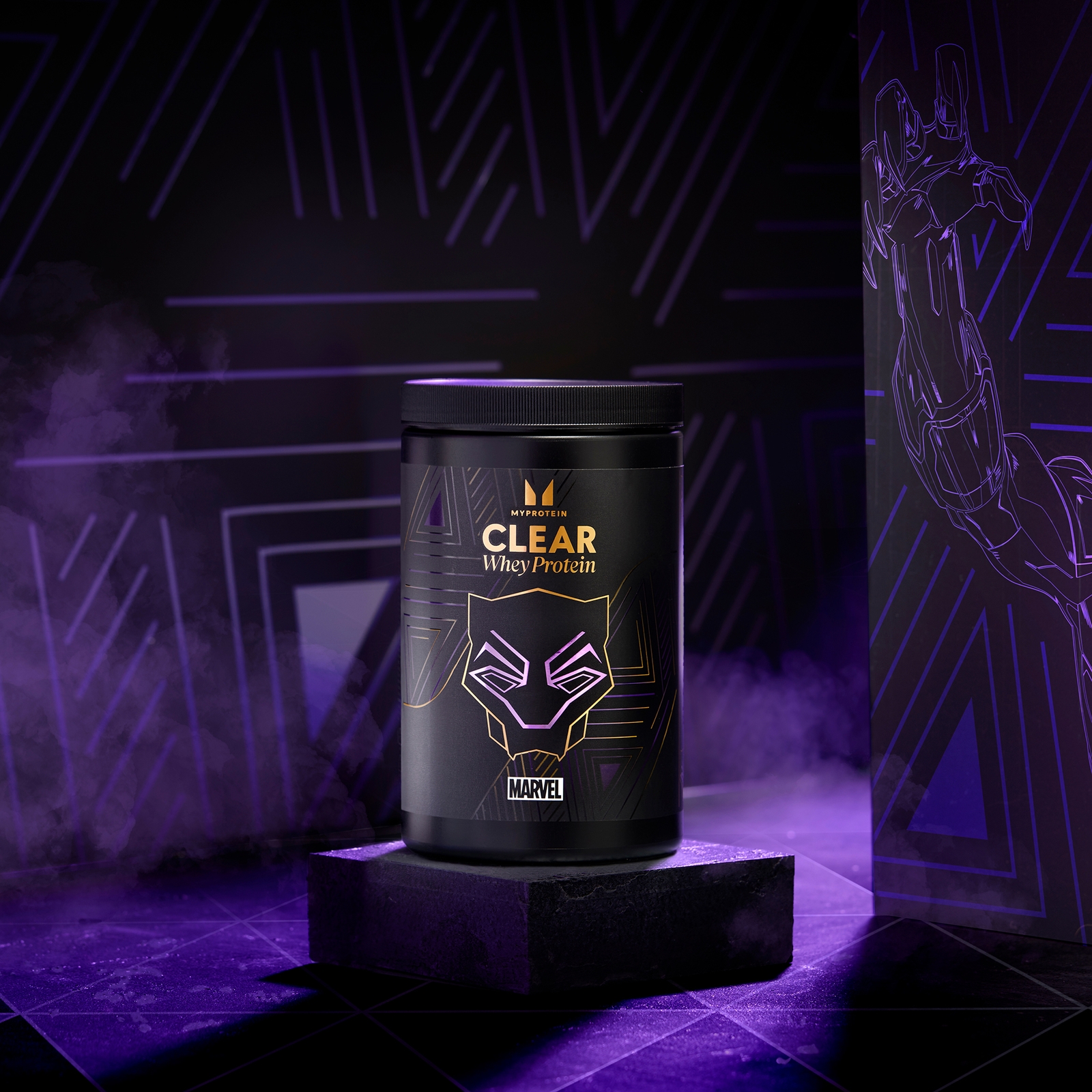 Clear Whey Protein – MARVEL - 20Portionen - Black Panther - Blue Raspberry