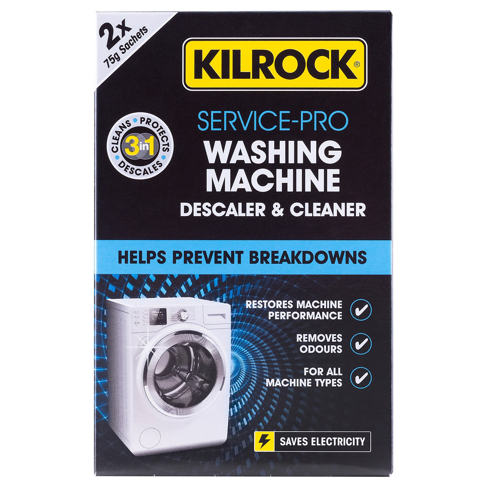 Kilrock Service-Pro Washing Machine Descaler & Cleaner - 2x75g