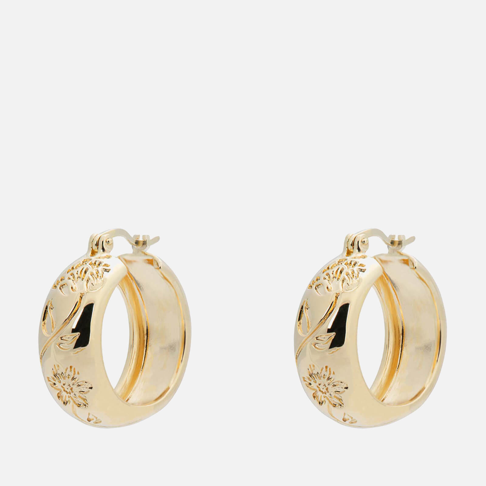 Image of anna + nina Flower Garland Gold-Plated Hoop Earrings
