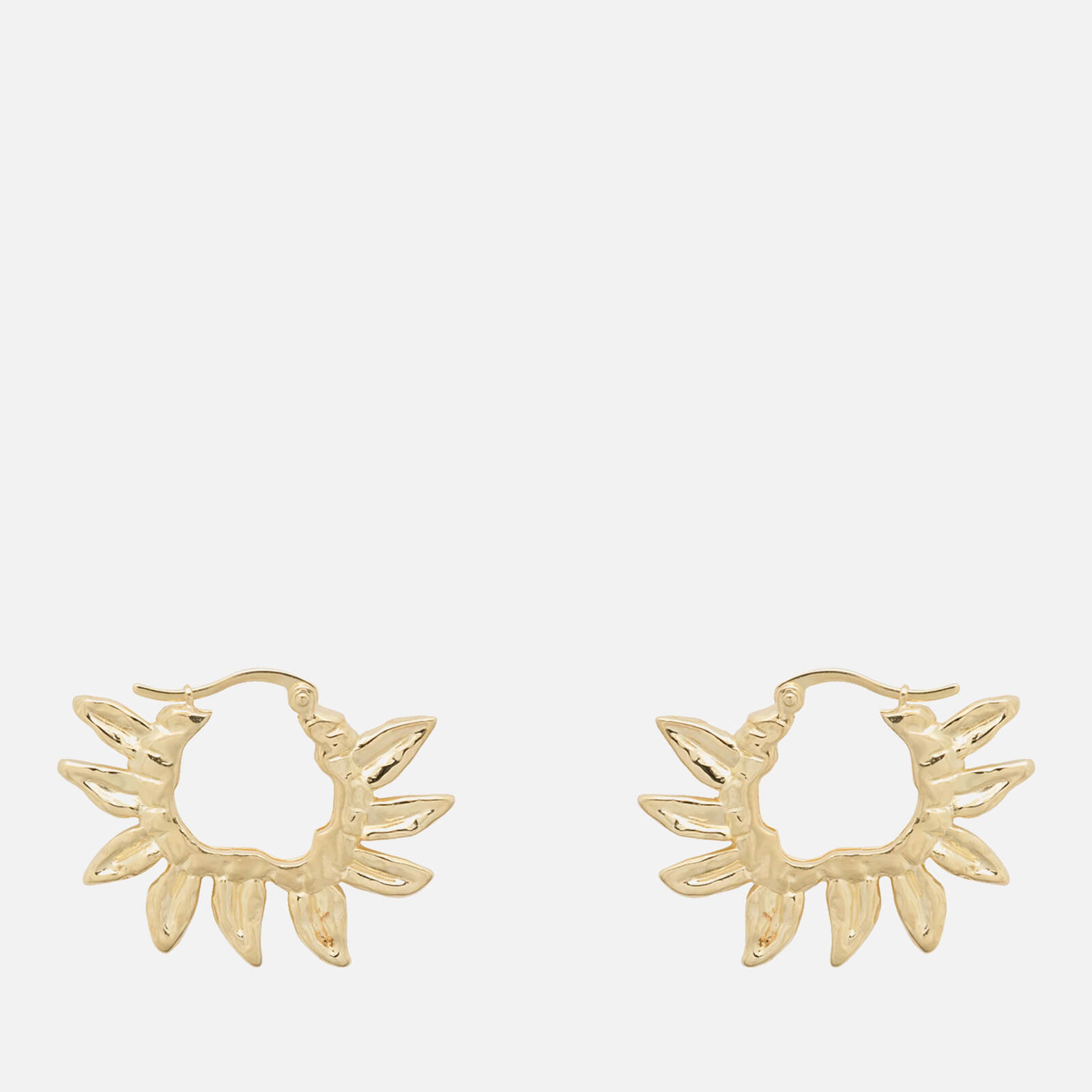 anna + nina Sunflower Petals Gold-Plated Sterling Silver Hoop Earrings