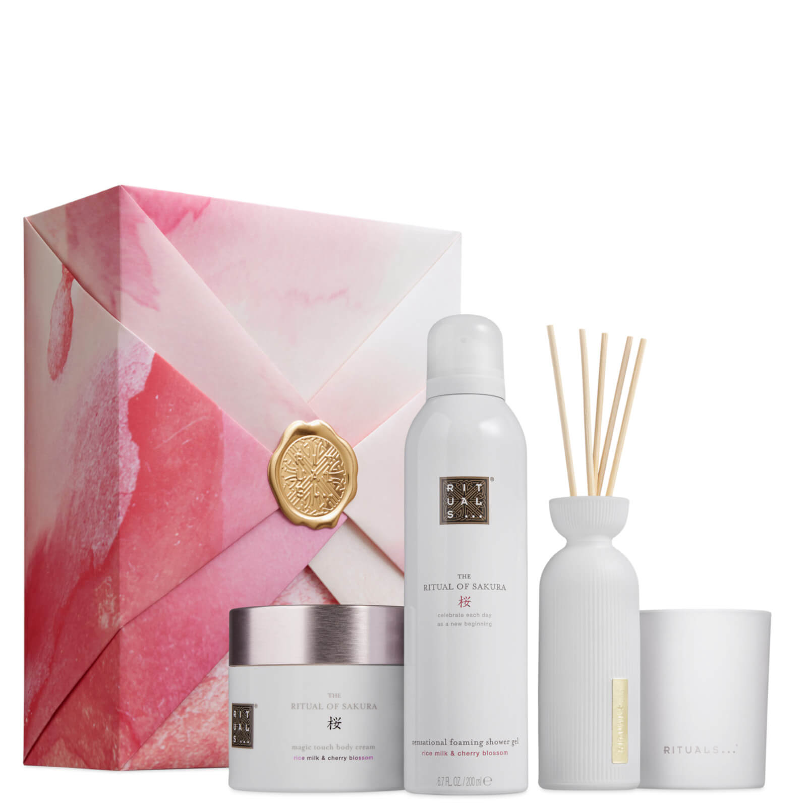 Image of Rituals The Ritual of Sakura Floral Cherry Blossom & Rice Milk Bath and Body Gift Set Large