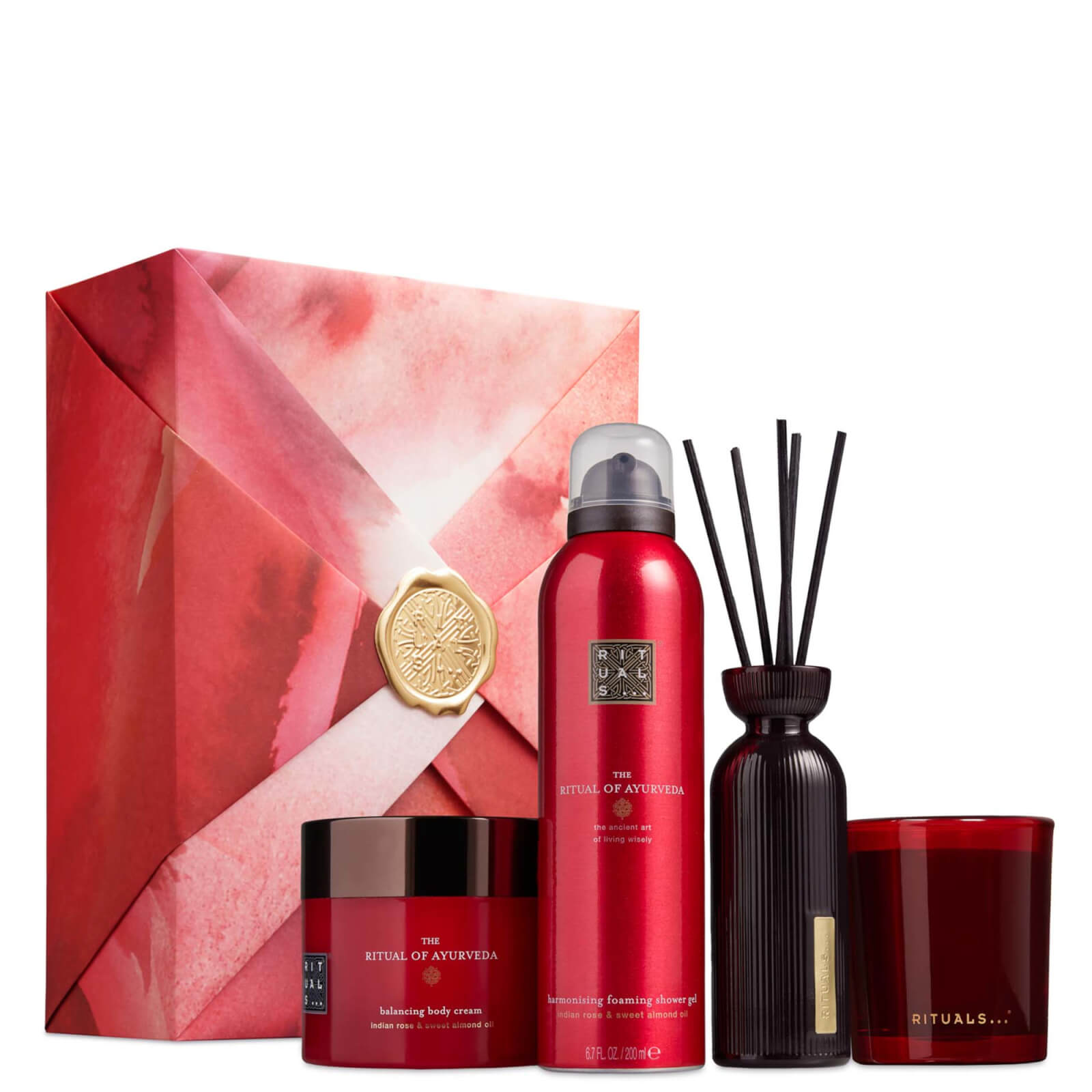 Image of Rituals The Ritual of Ayurveda Sweet Almond & Indian Rose Bath and Body Gift Set Large