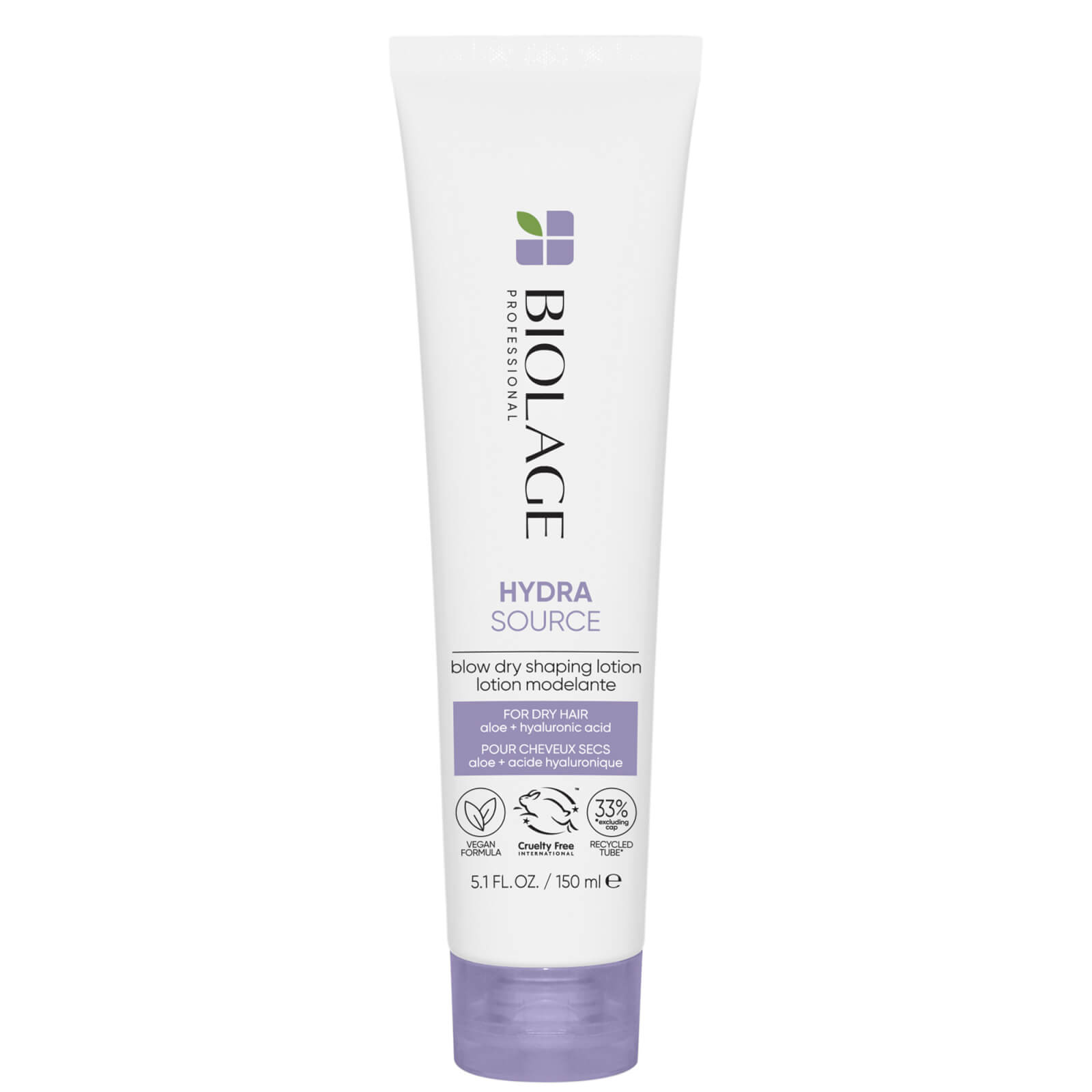 Image of Biolage HydraSource Blow Dry Shaping Lotion with Aloe and Hyaluronic Acid For Dry Hair 150ml