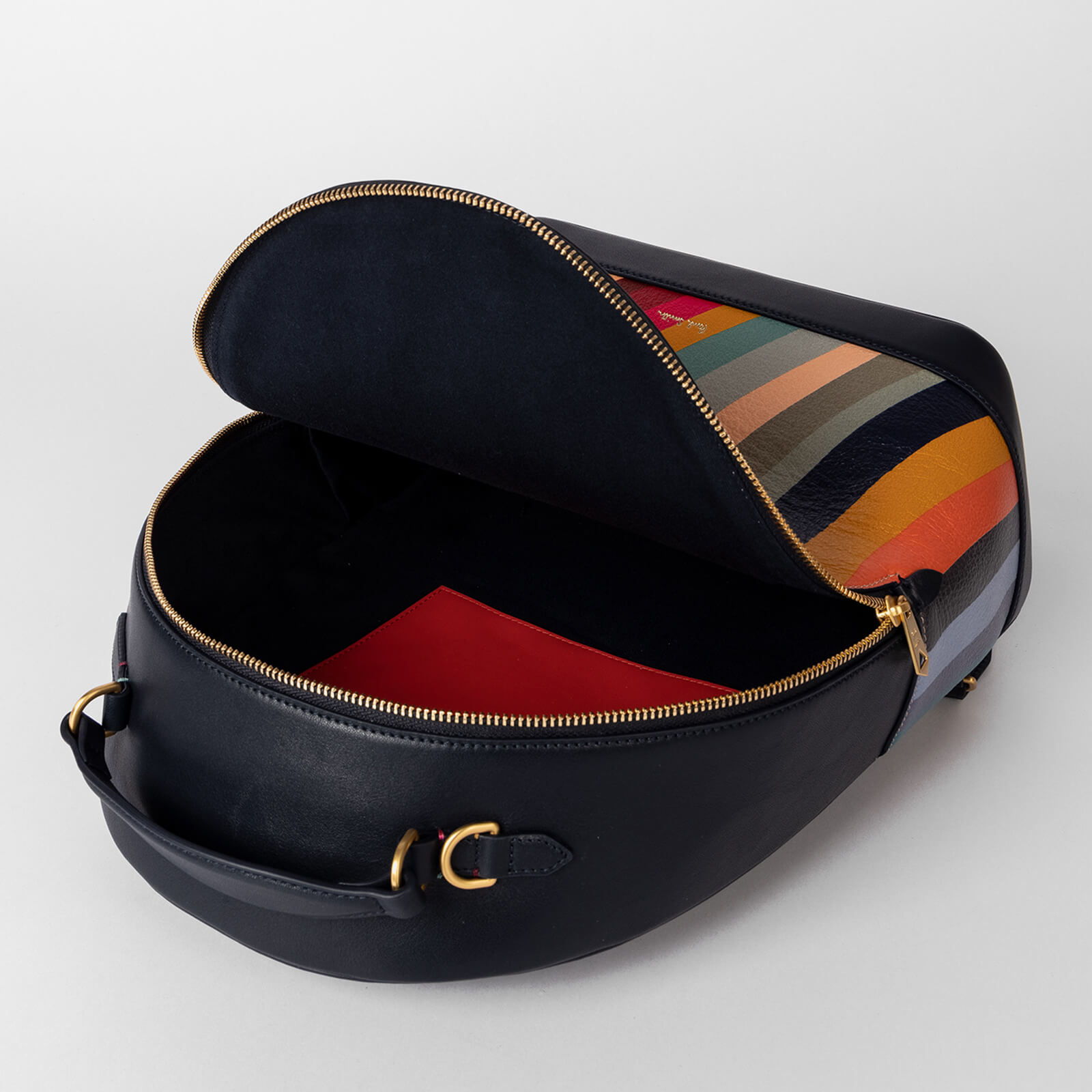 paul smith swirl striped leather backpack